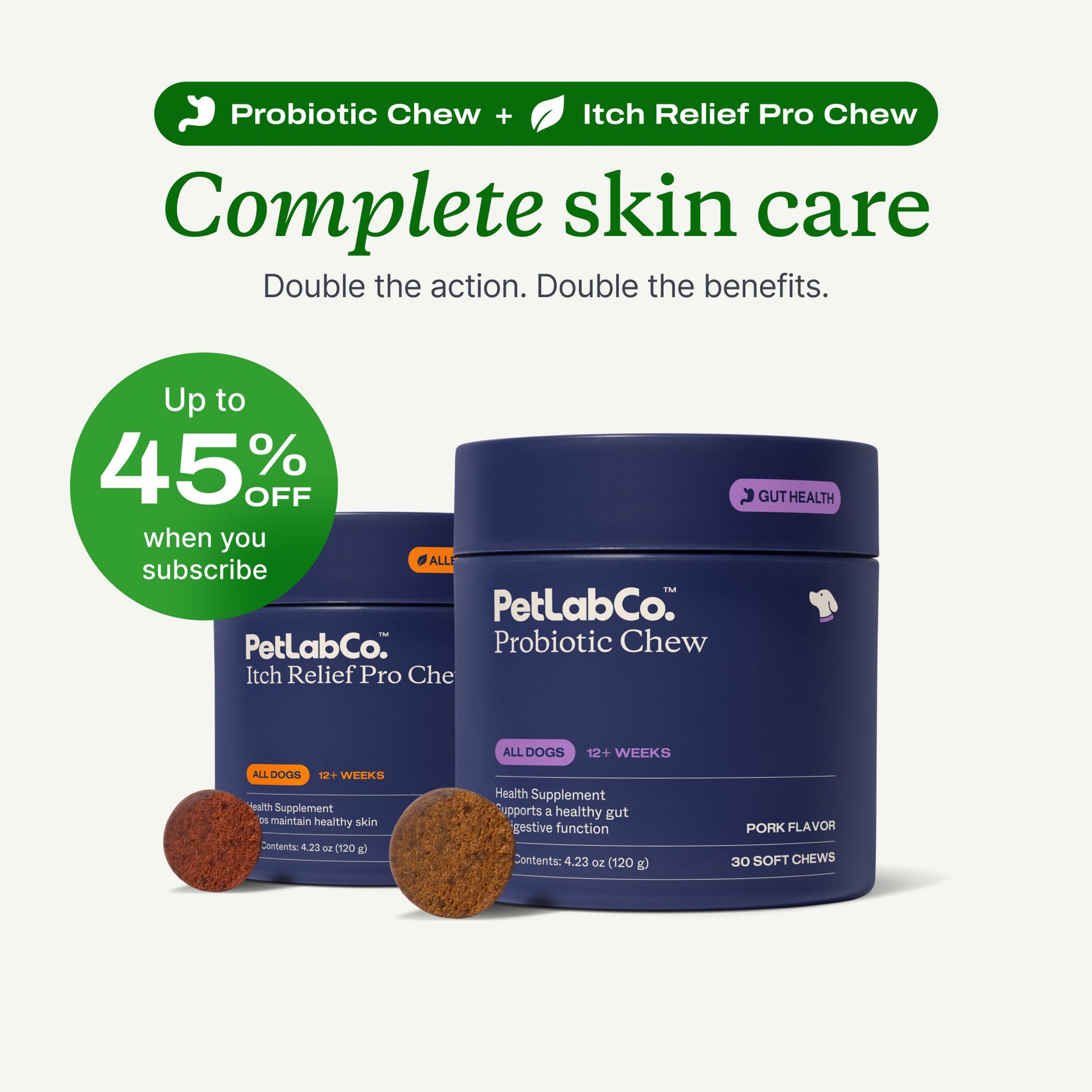 Petlab Co. Dog Itchy Skin Bundle product image with subscription offer