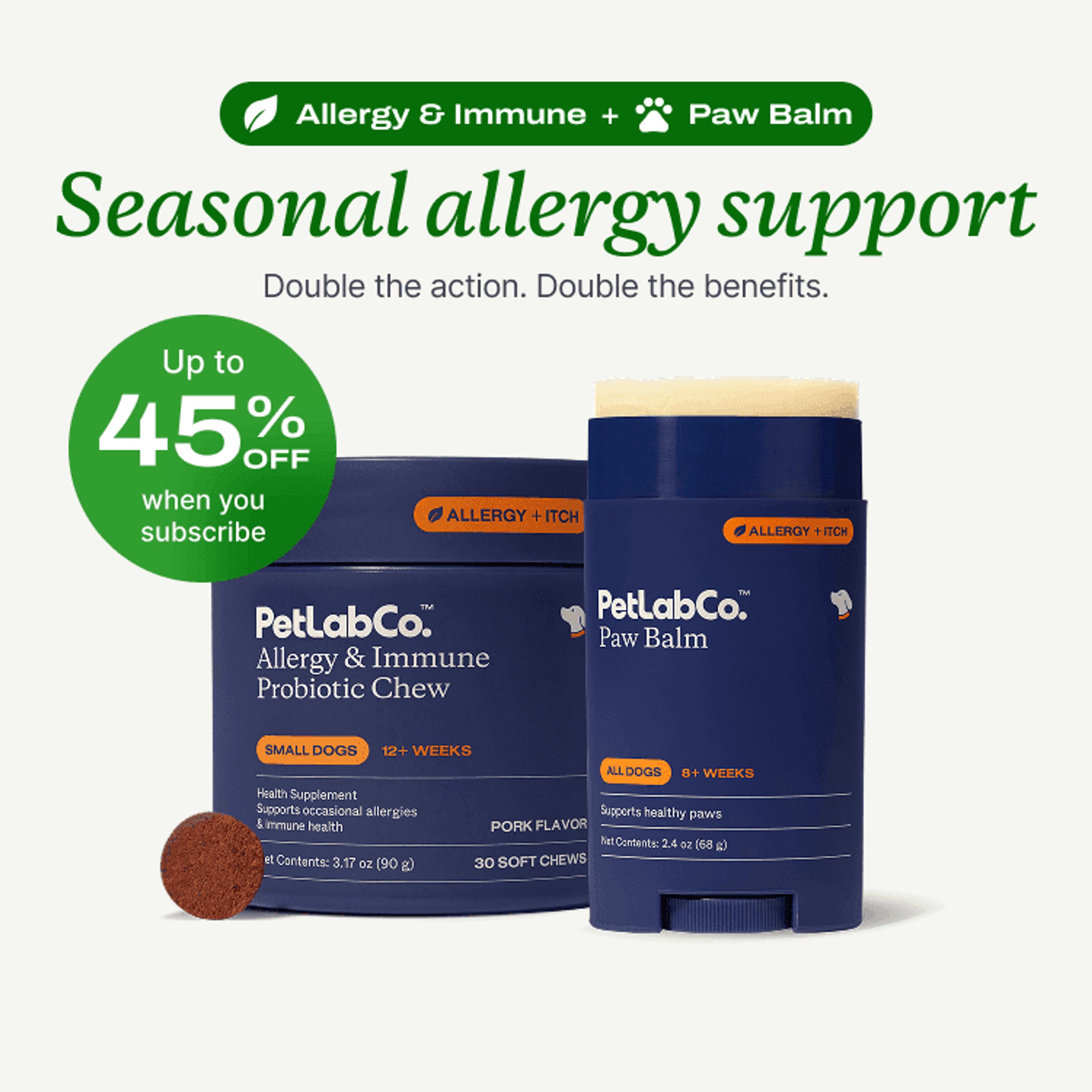 Petlab Co. Allergy Bundle for Dogs product image with subscription offer