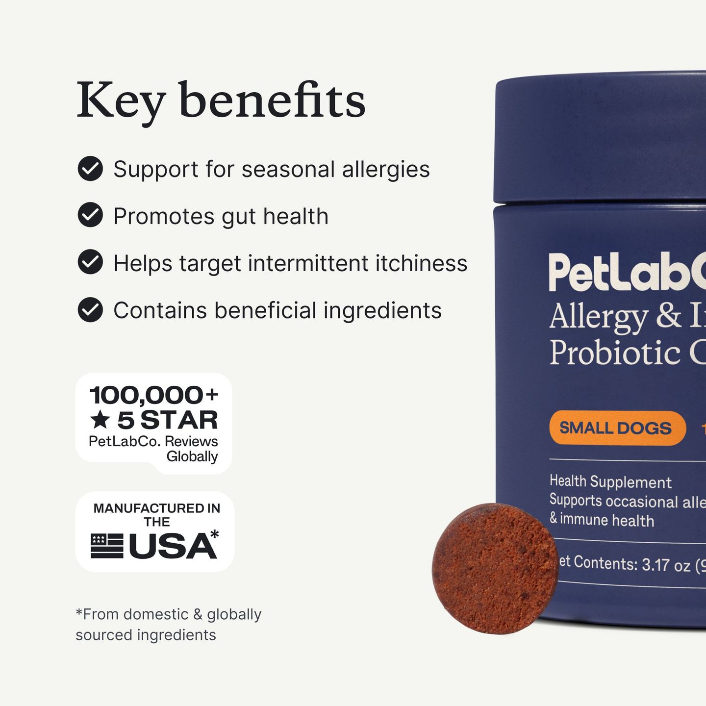 View of PetLabCo. Allergy & Immune Chews – Dog Probiotics for Seasonal Allergies