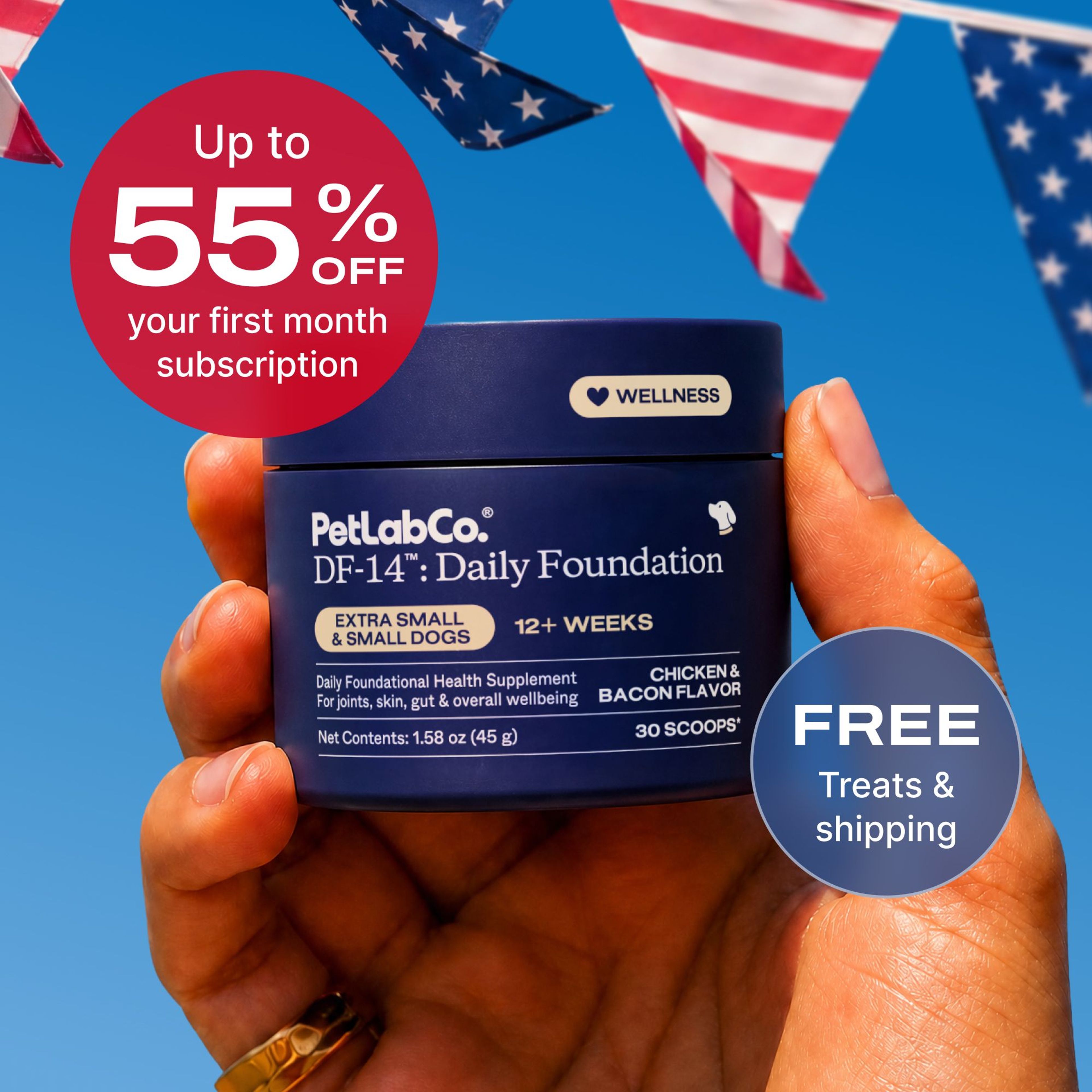 Petlab Co. DF-14™ Daily Foundation product image with subscription offer