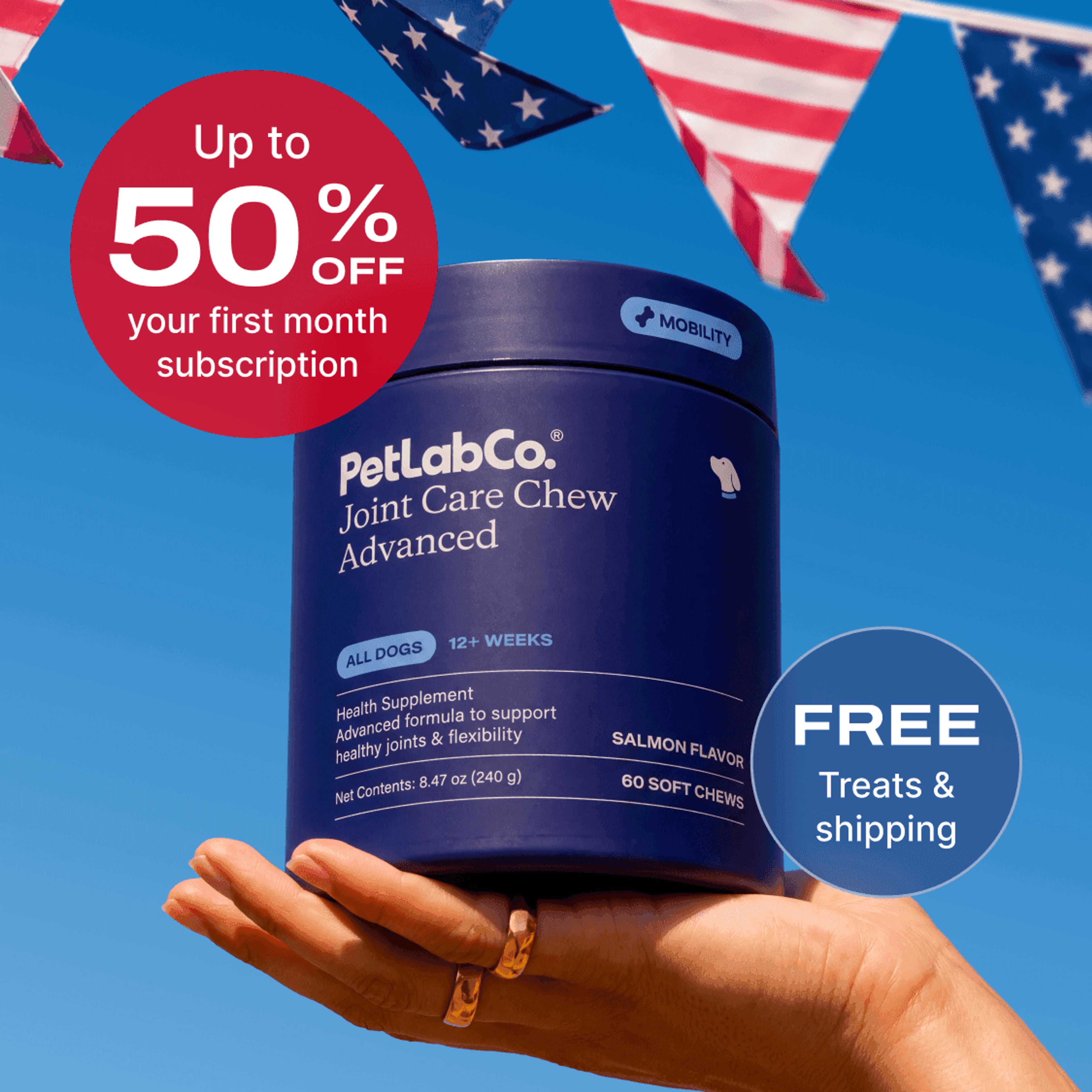 Petlab Co. Joint Care Chew Advanced product image with subscription offer
