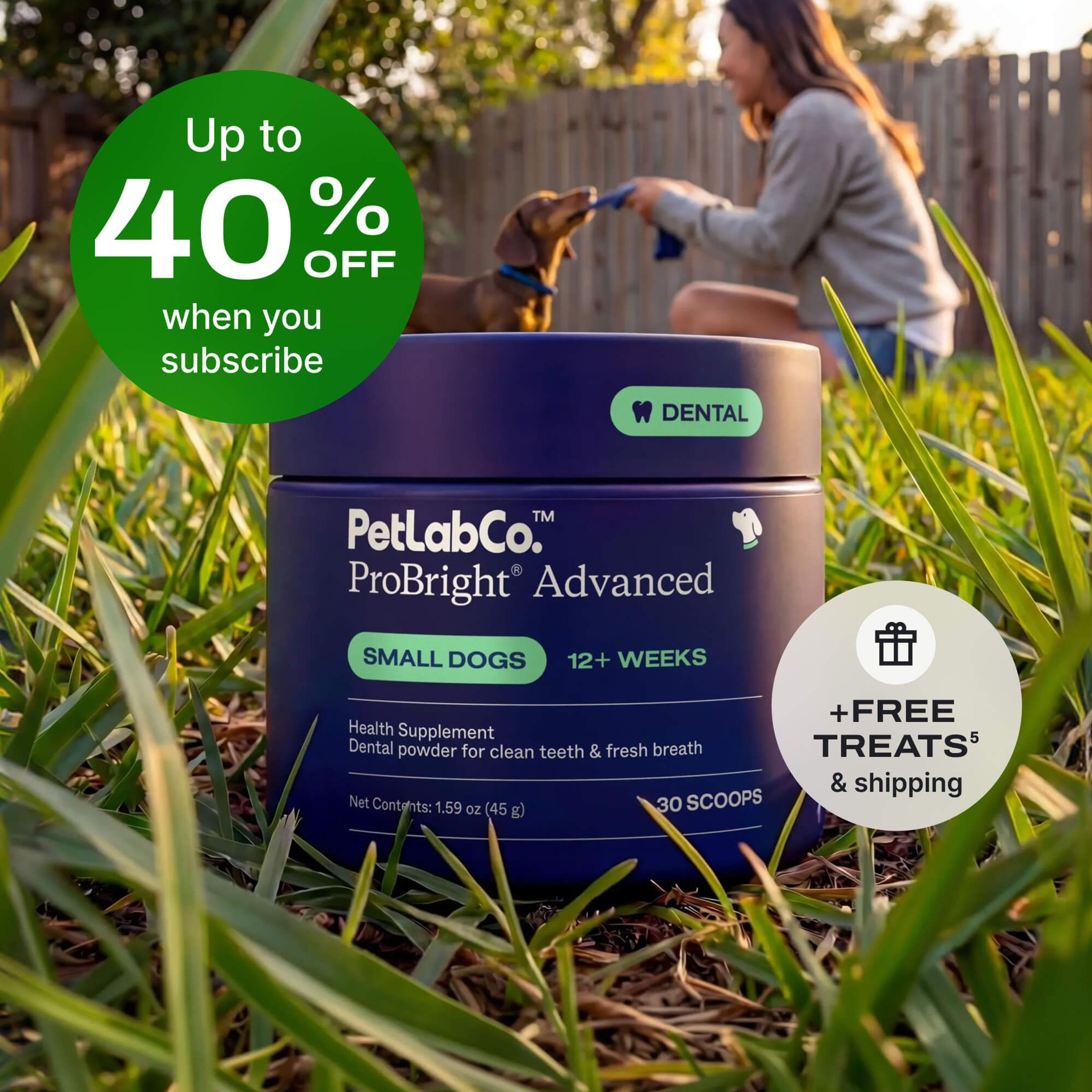 Petlab Co. ProBright® Advanced Dog Dental Powder product image with subscription offer