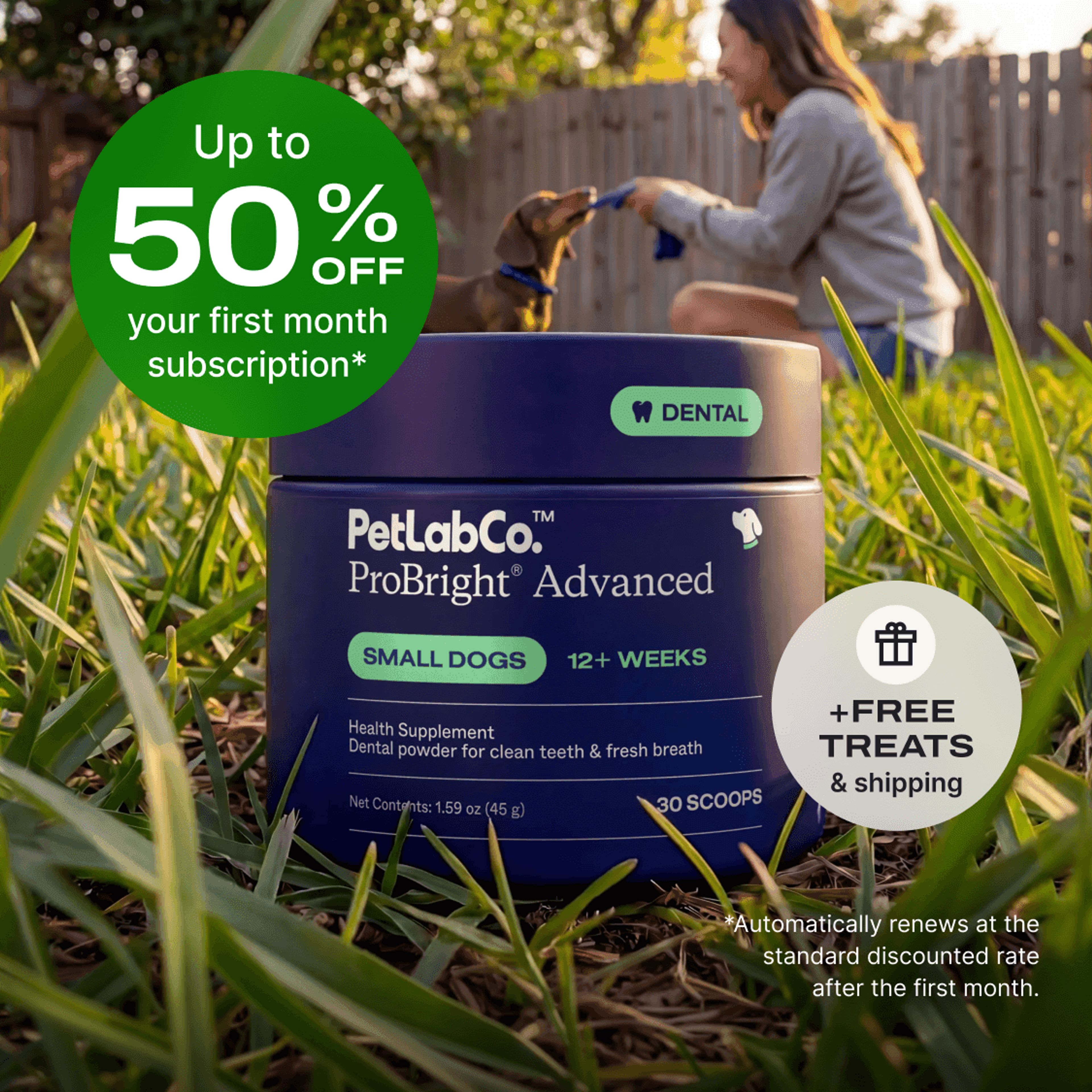 The Pet Lab Co ProBright Advanced Dog Dental Powder Supplement