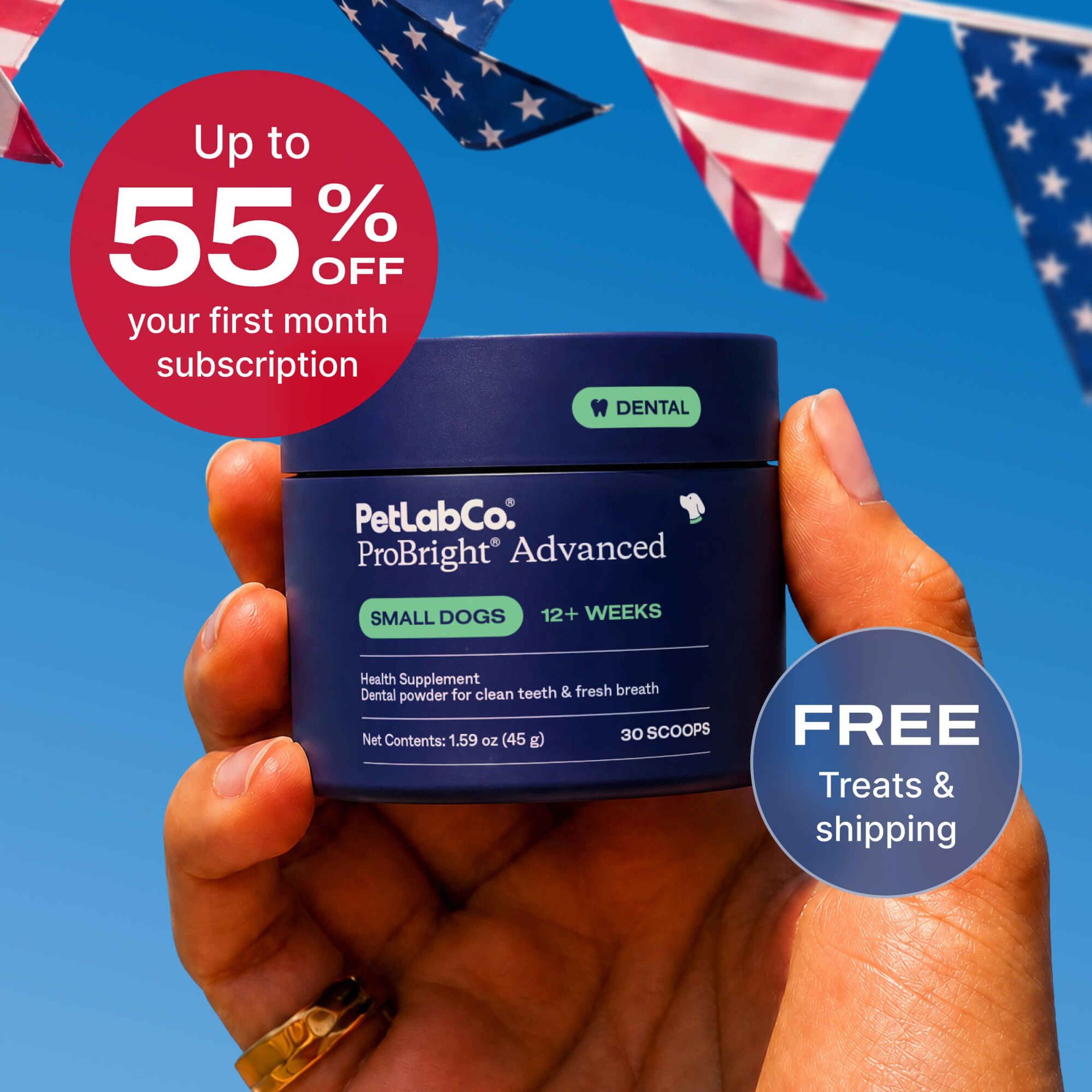 Petlab Co. ProBright® Advanced product image with subscription offer
