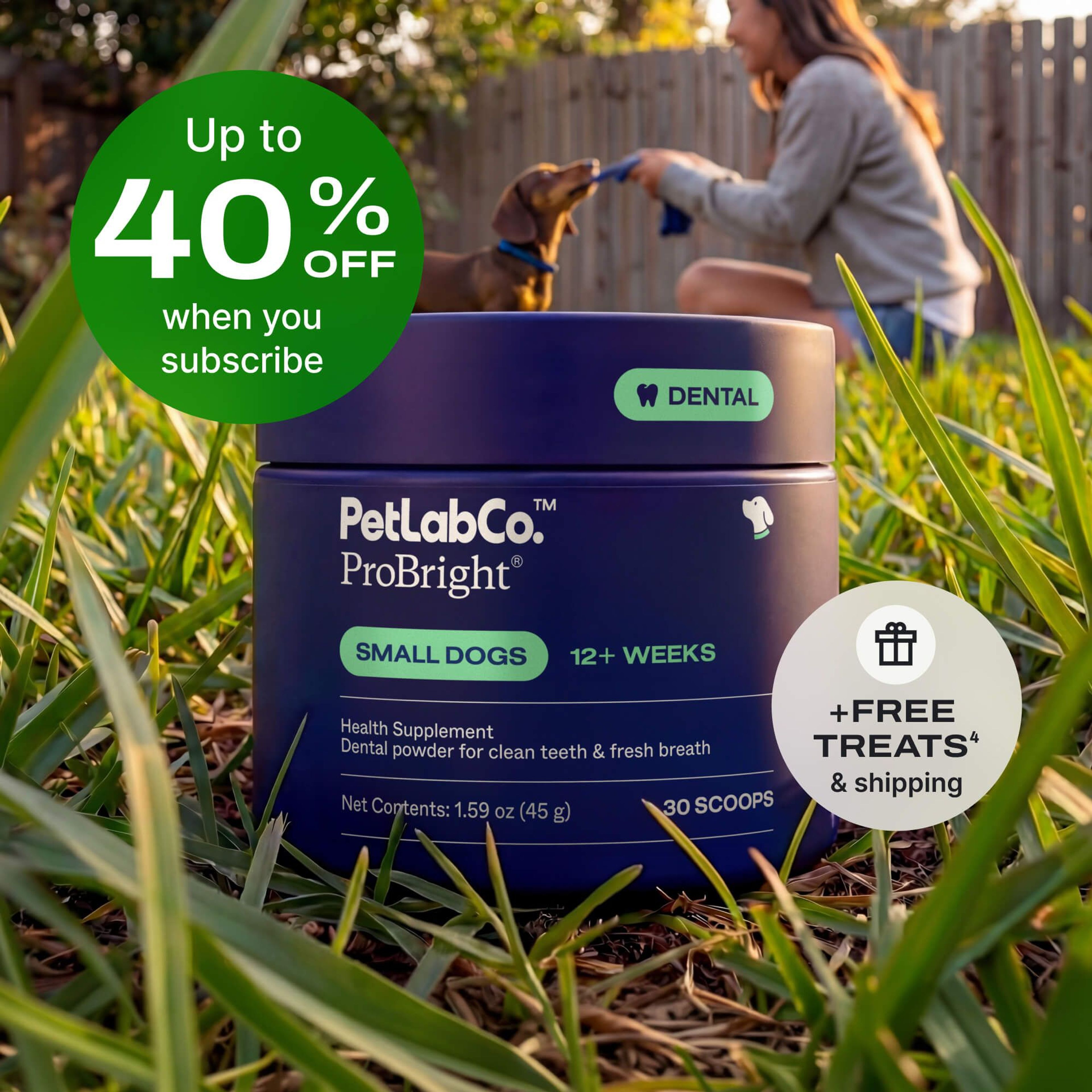 Petlab Co. ProBright® Dog Teeth Cleaning Powder product image with subscription offer