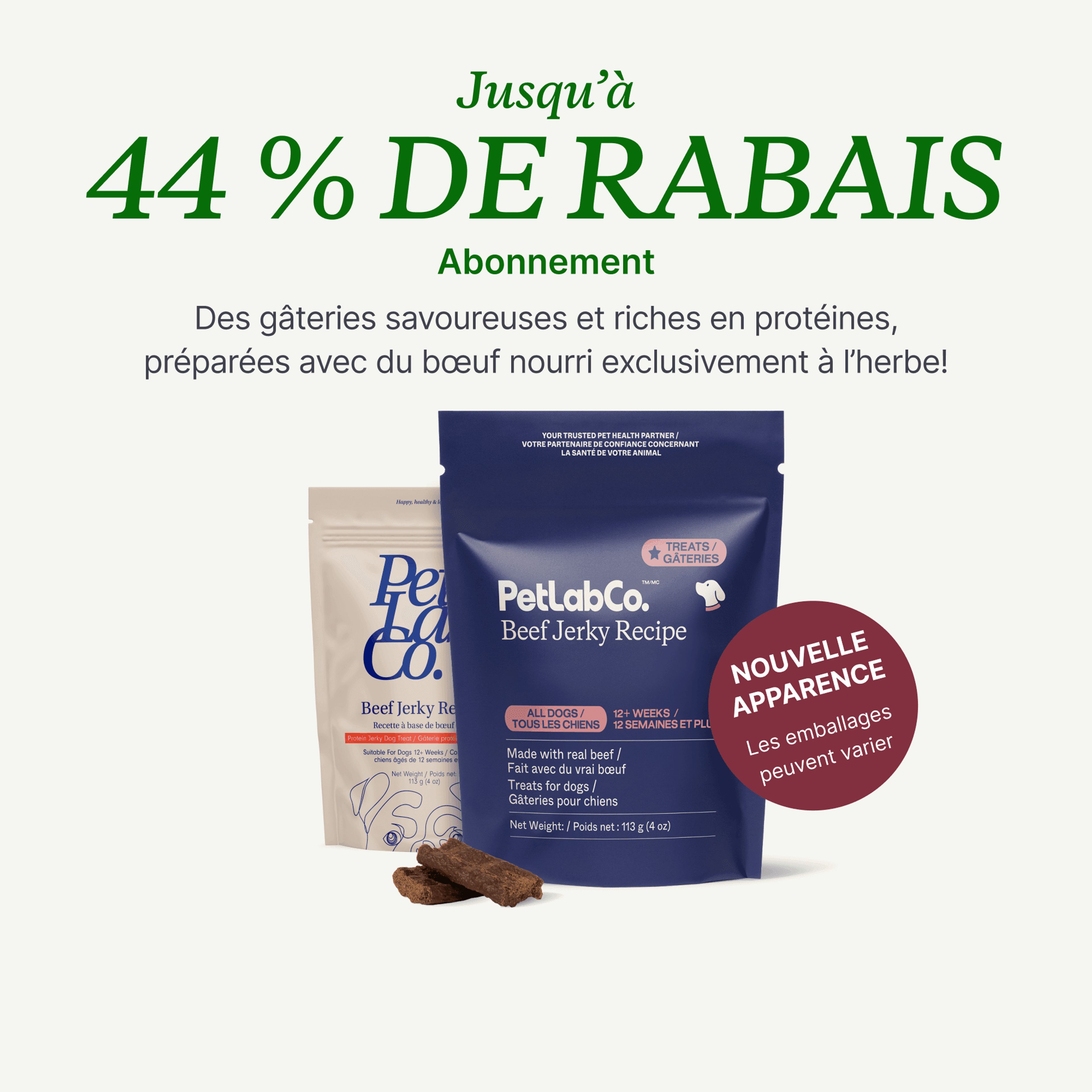 Petlab Co. Gâteries pour chiens Beef Jerky image du produit avec abonnement offre