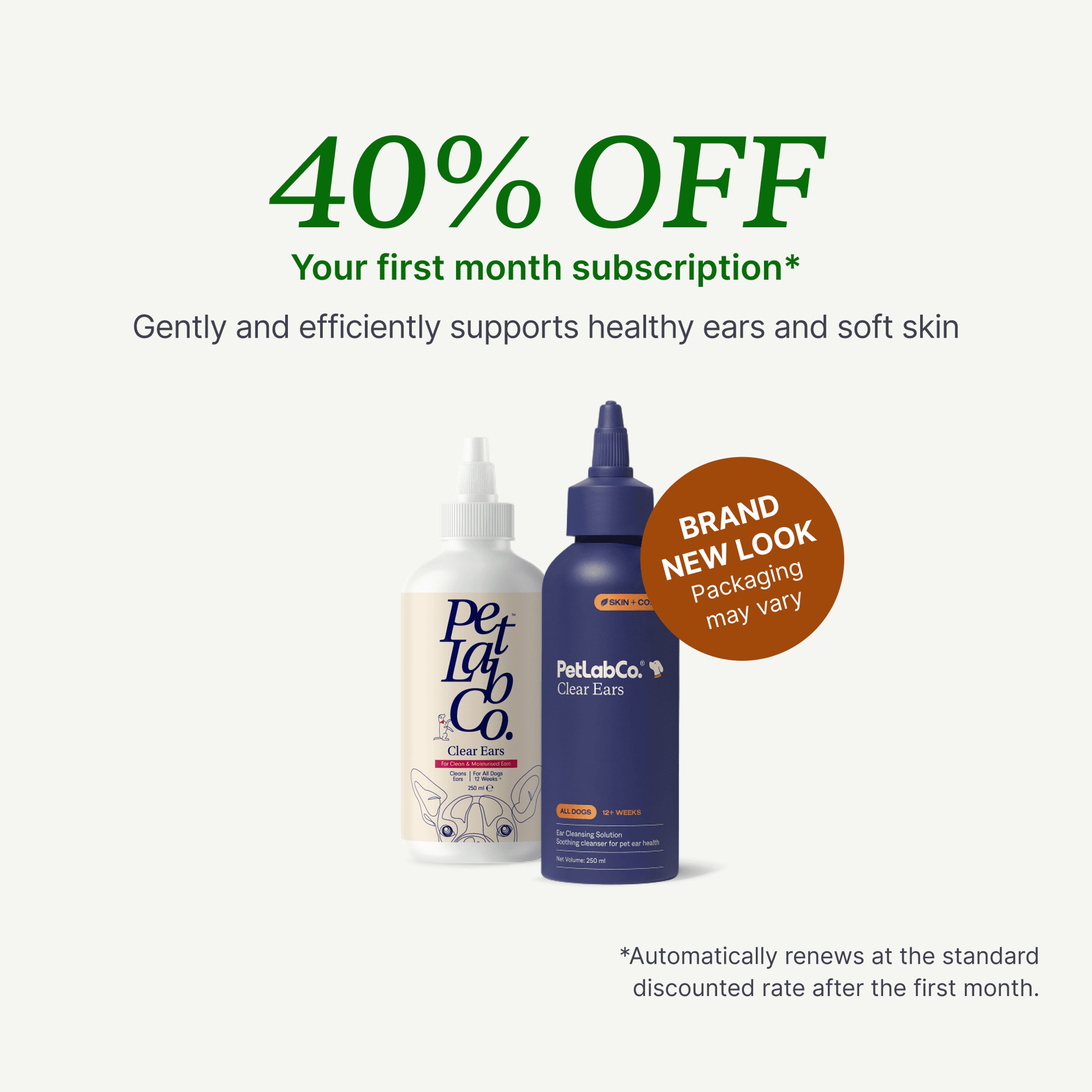 Petlab Co. Clear Ears Dog Ear Cleaner product image with subscription offer