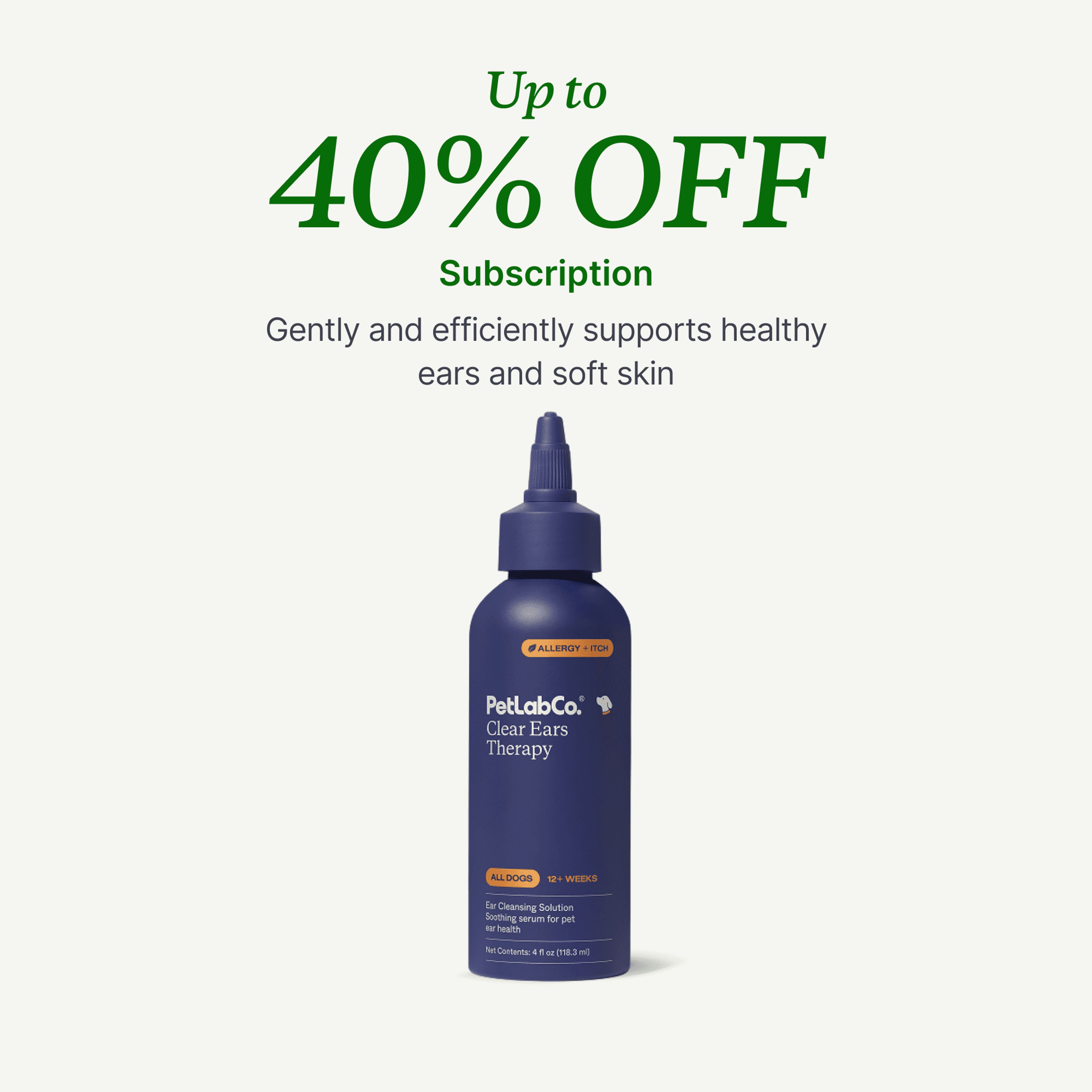Petlab Co. Clear Ears Therapy Dog Ear Cleaner product image with subscription offer