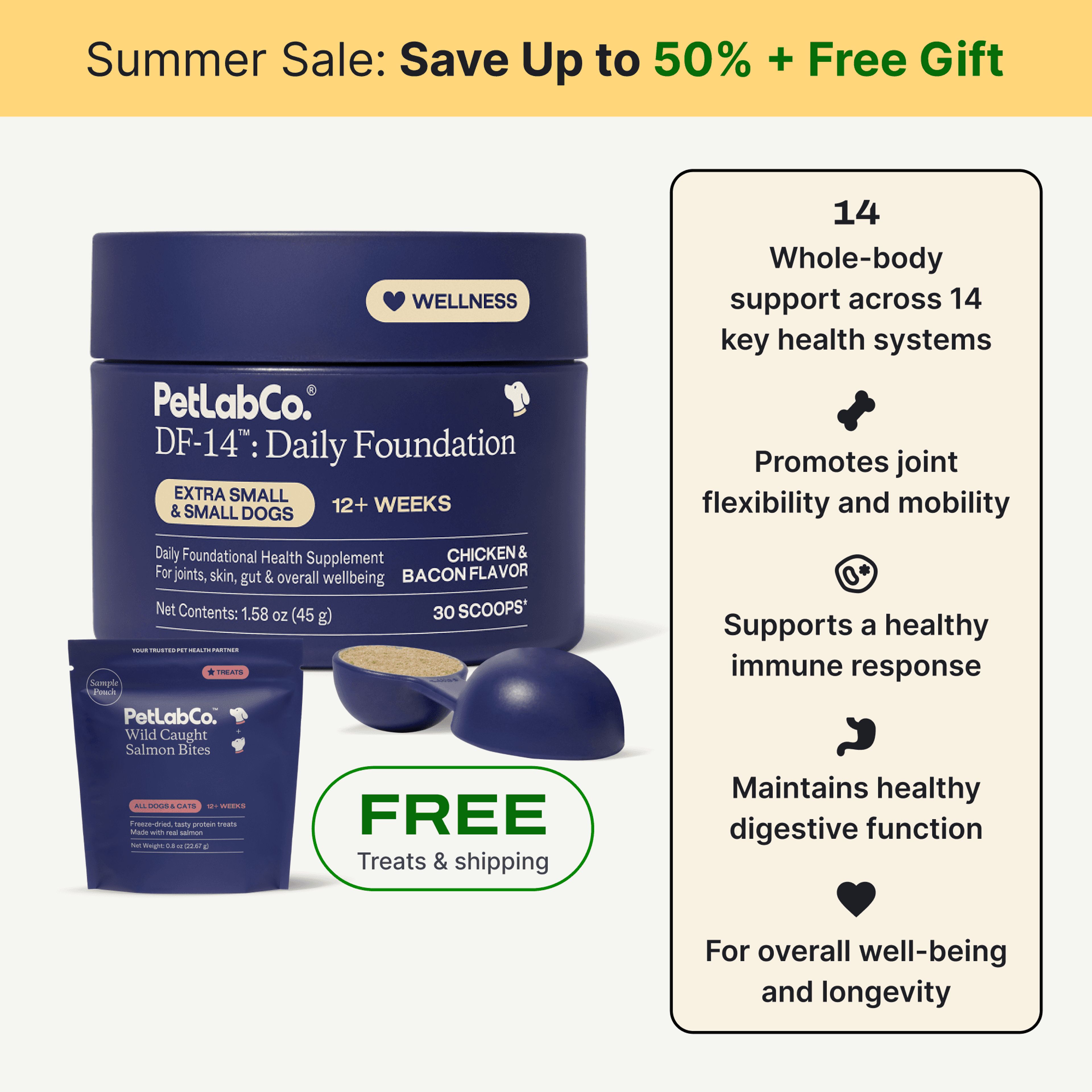 Petlab Co. DF-14™ Daily Foundation product image with subscription offer
