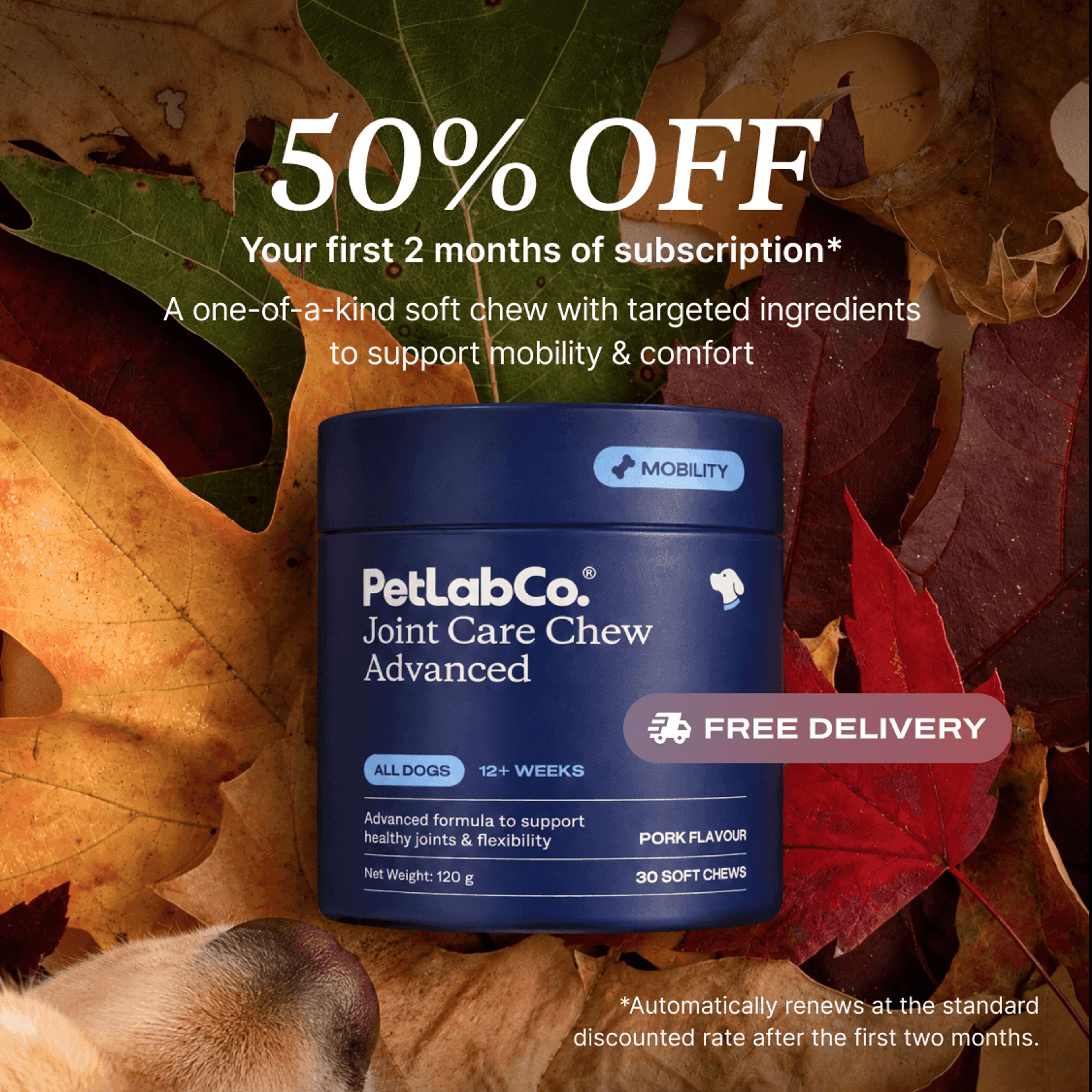 Petlab Co. Advanced Joint Care Chew for Dogs product image with subscription offer