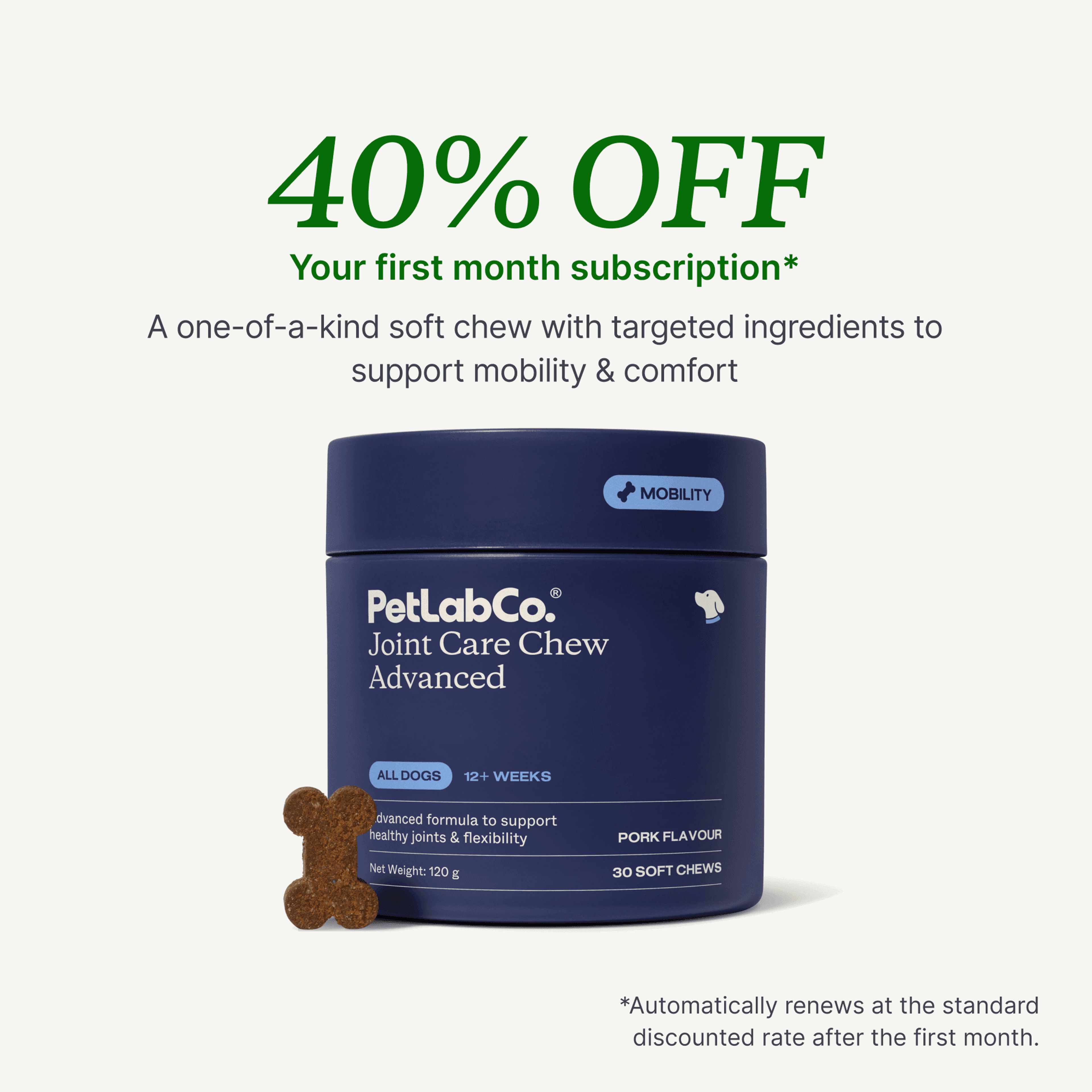 Petlab Co. Advanced Joint Care Chew for Dogs product image with subscription offer