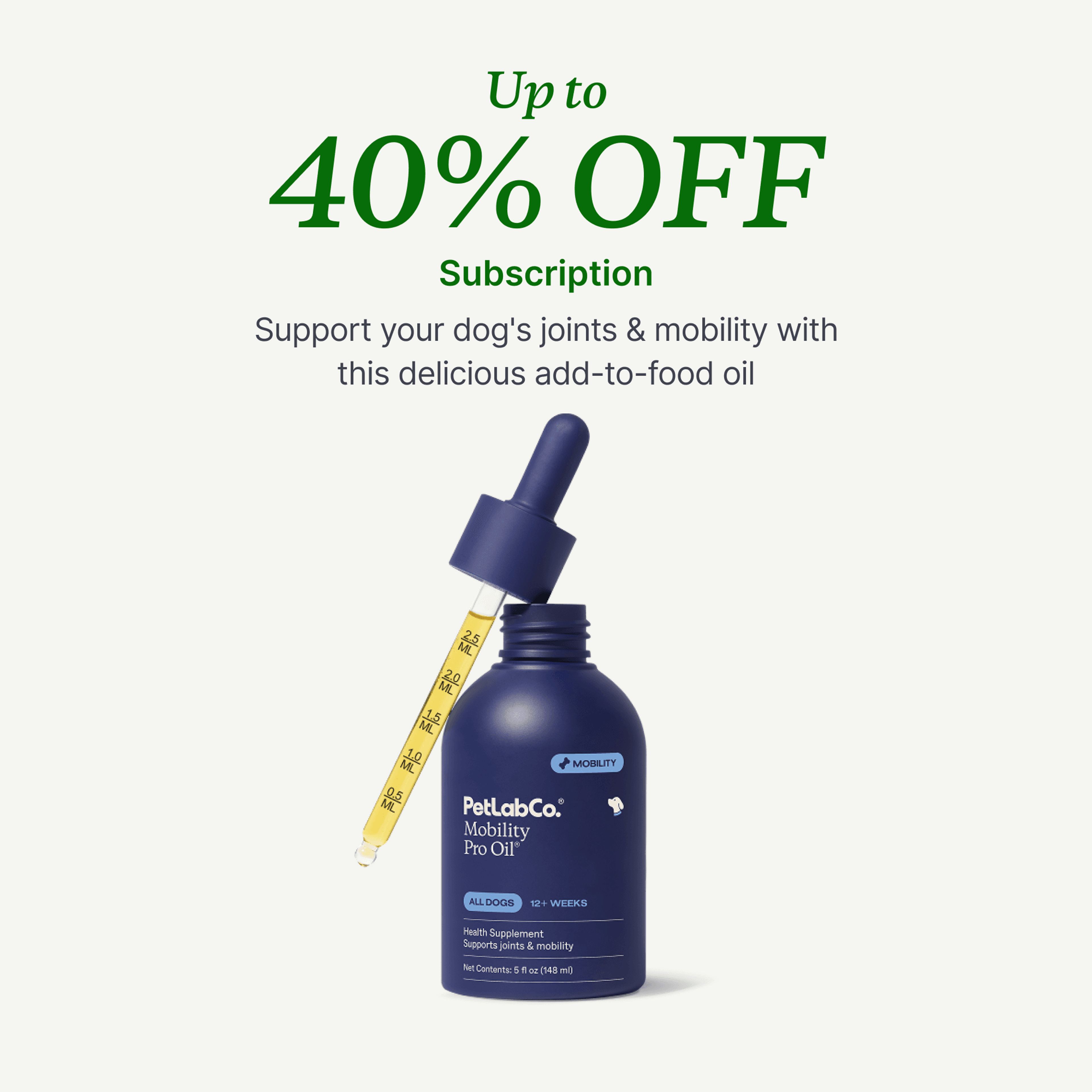 Petlab Co. Mobility Pro Oil® - With Curcumin for Dogs product image with subscription offer