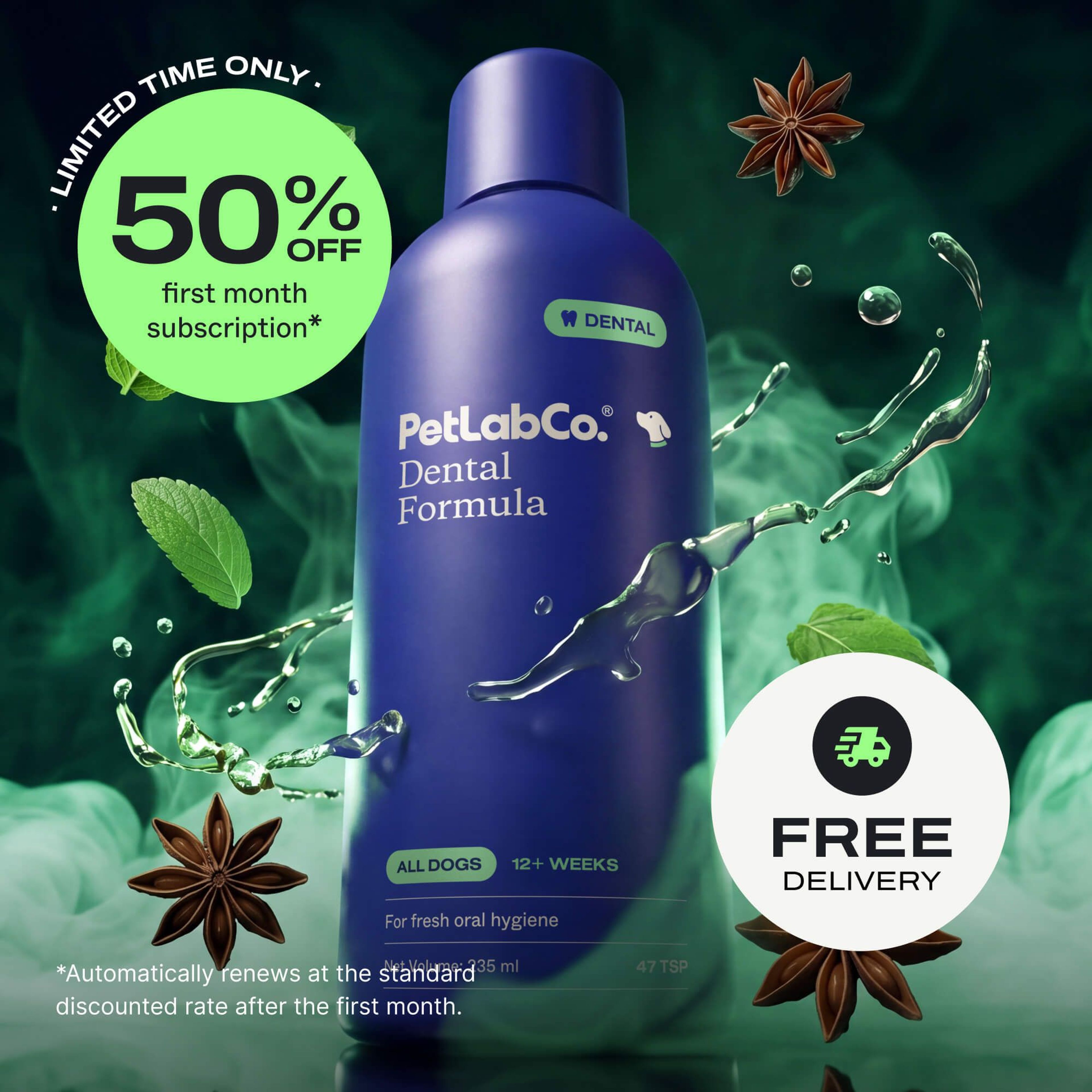 Petlab Co. Dog Dental Formula product image with subscription offer