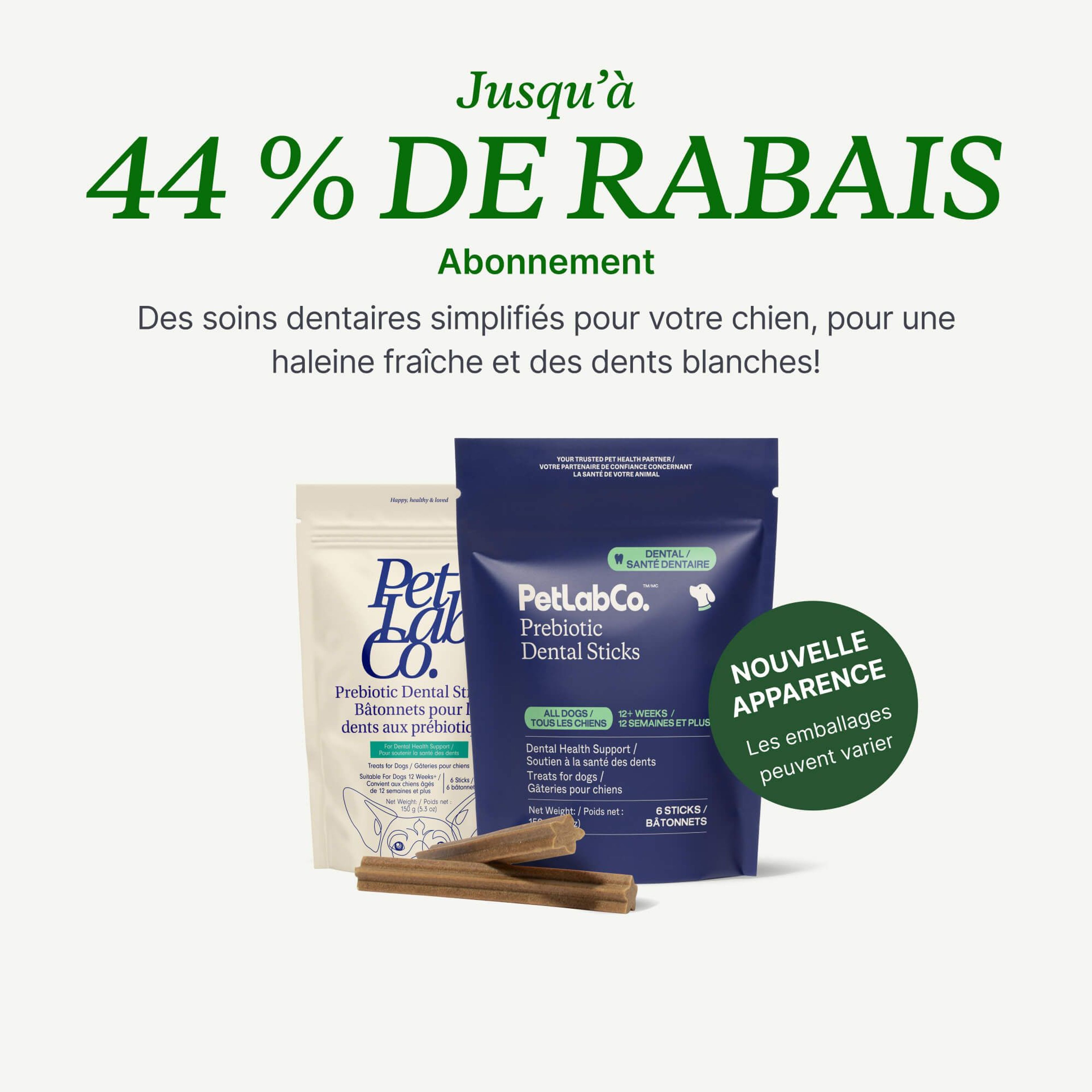 Petlab Co. Bâtonnets dentaires prébiotiques image du produit avec abonnement offre