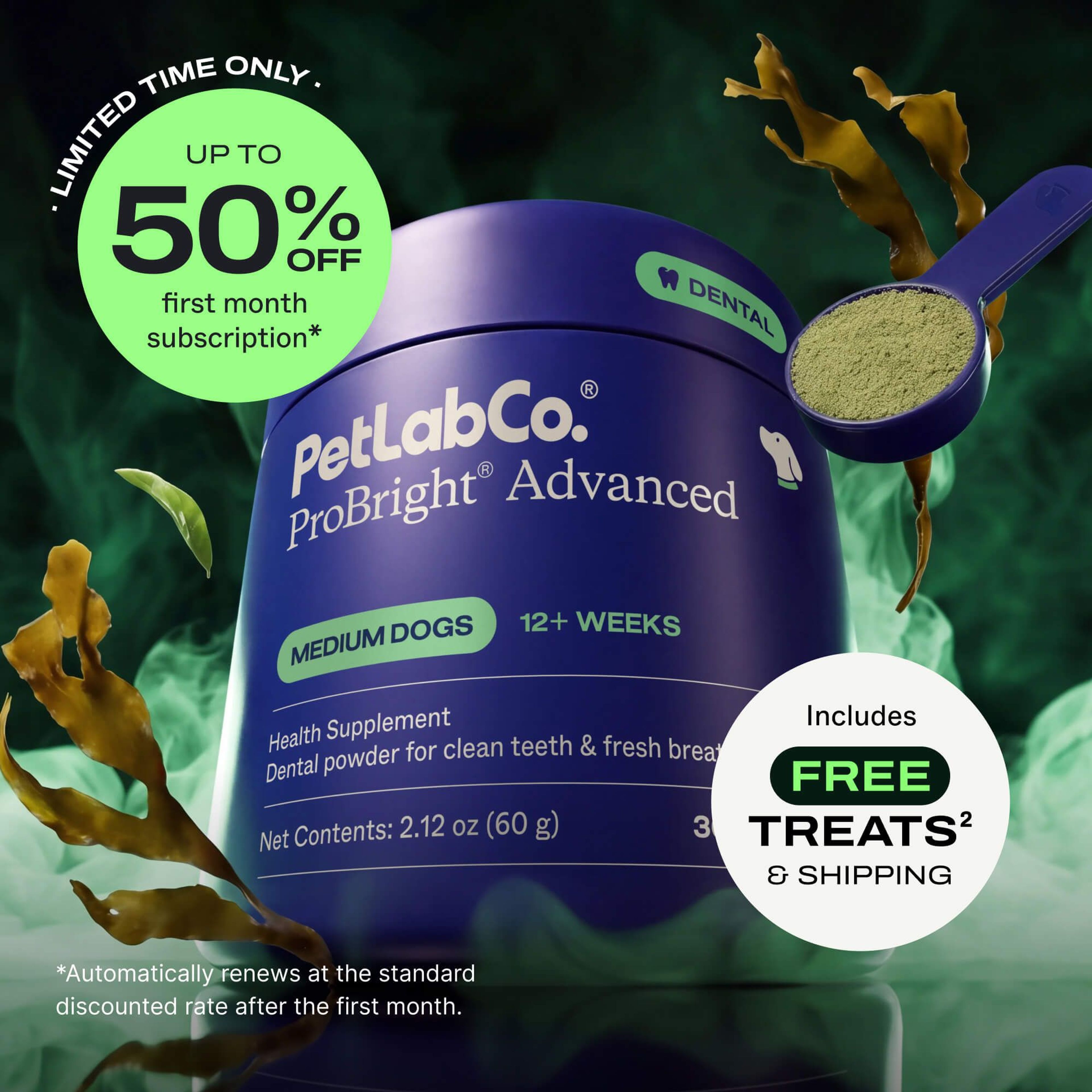 Petlab Co. ProBright® Advanced product image with subscription offer