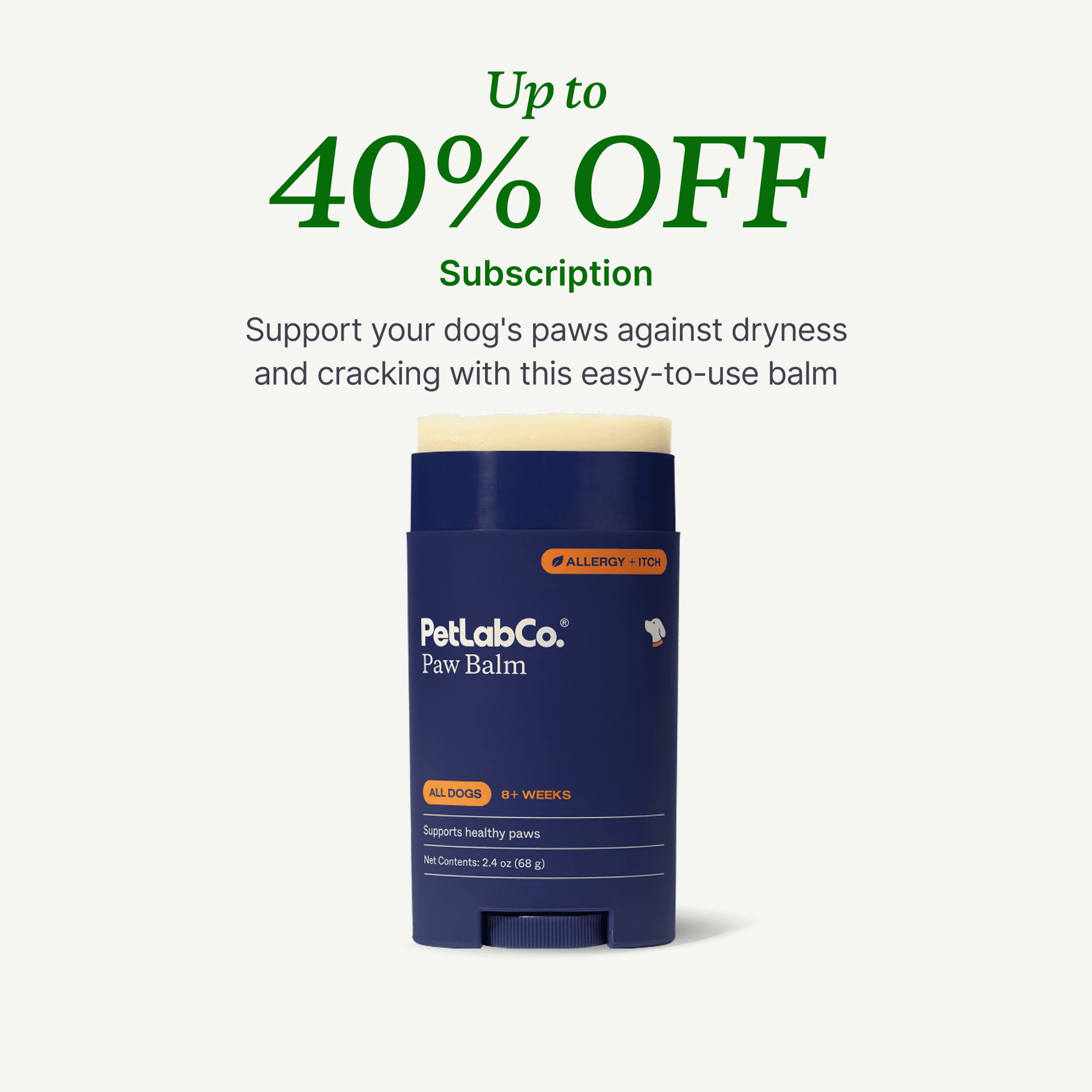 Petlab Co. Dog Paw Balm Stick product image with subscription offer
