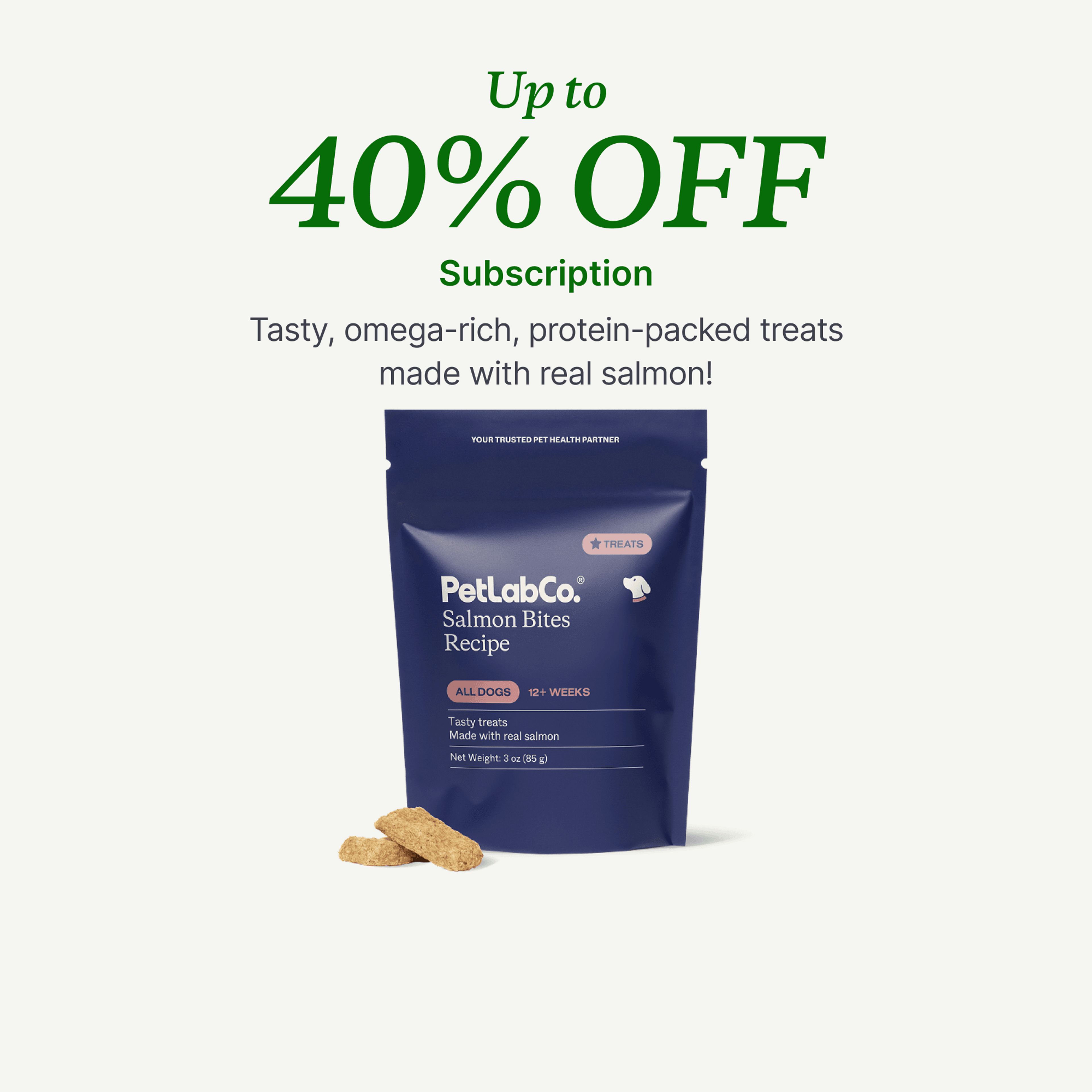 Petlab Co. Freeze-Dried Salmon Dog Treats product image with subscription offer