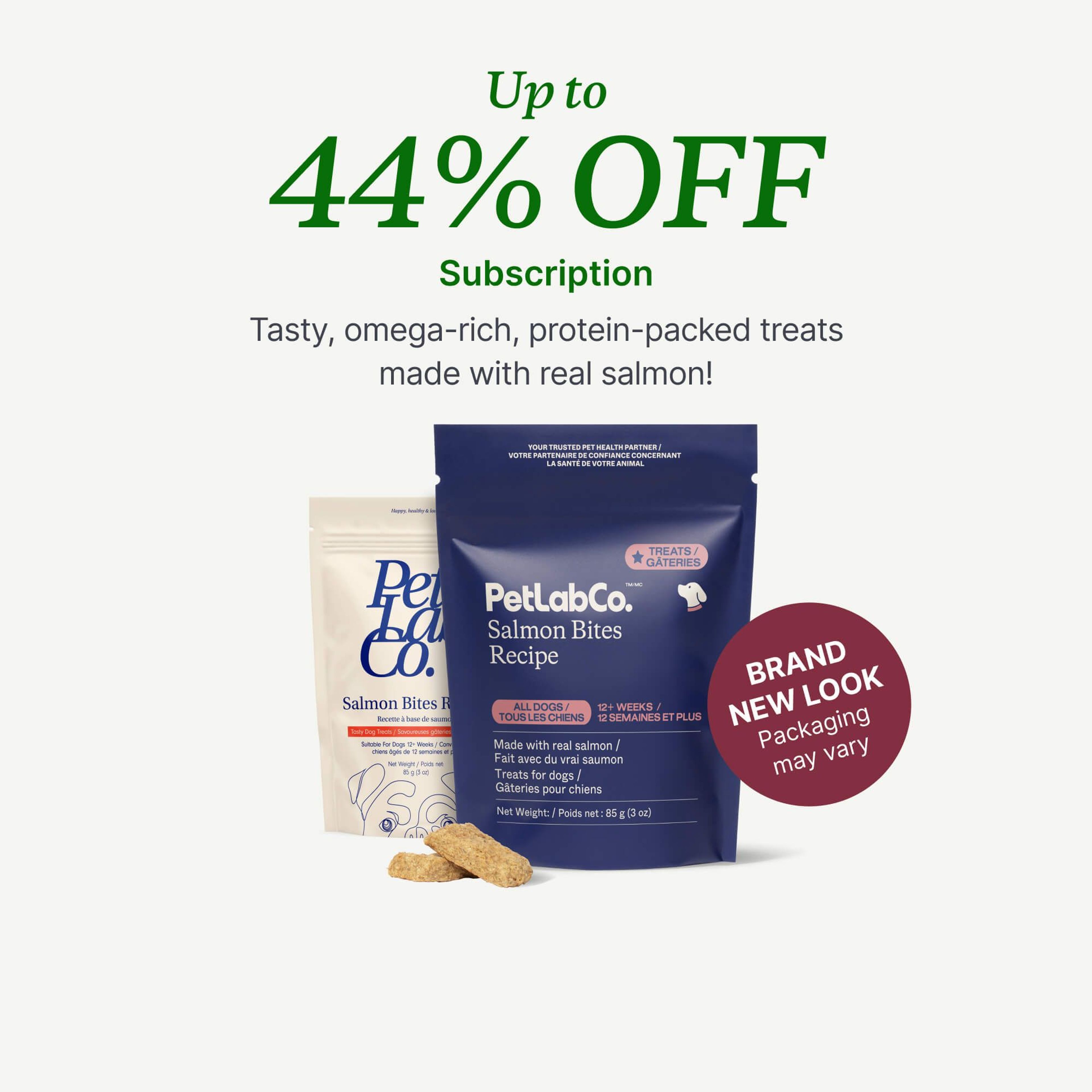Petlab Co. Salmon Dog Treats product image with subscription offer