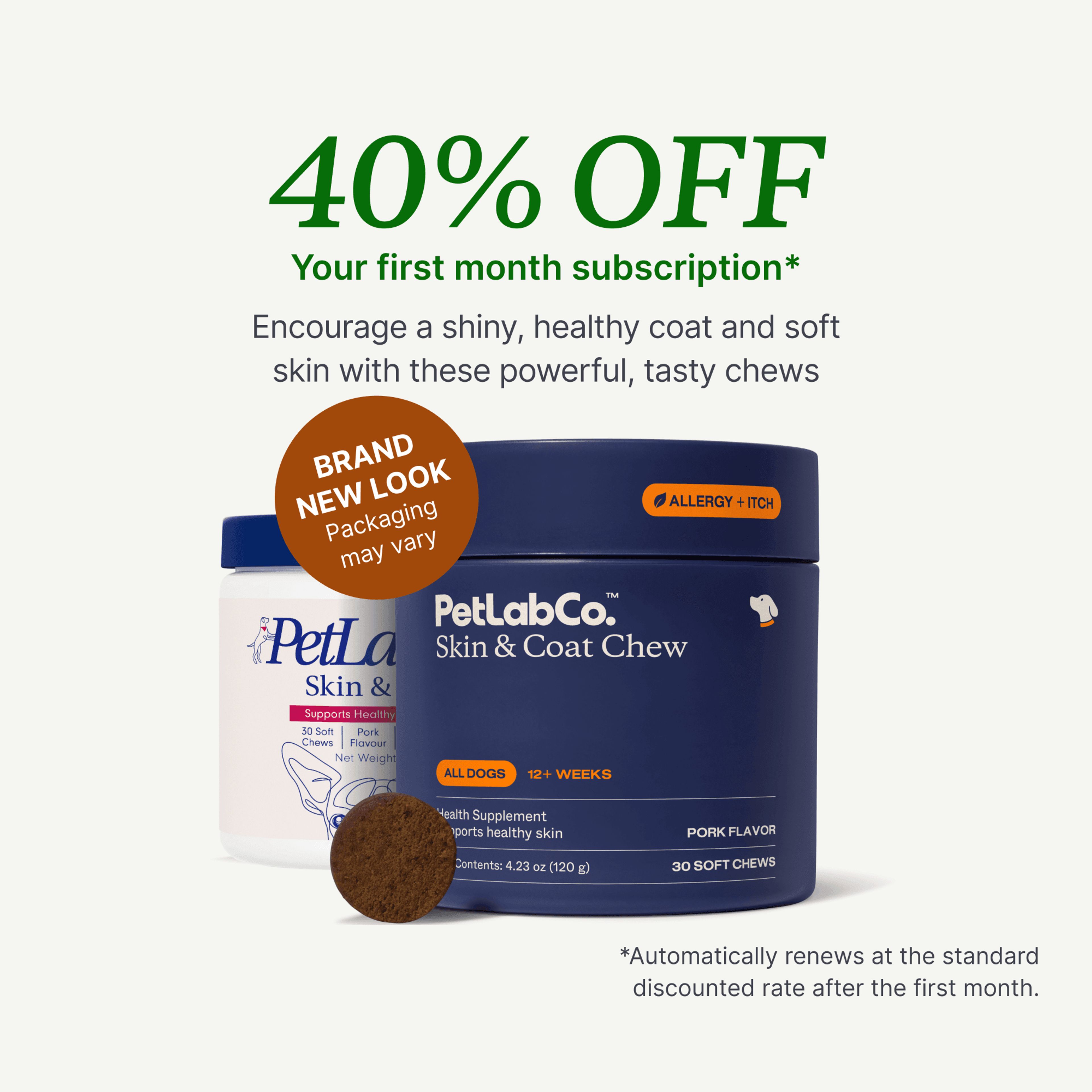 Petlab Co. Dog Skin &amp; Coat Supplements product image with subscription offer
