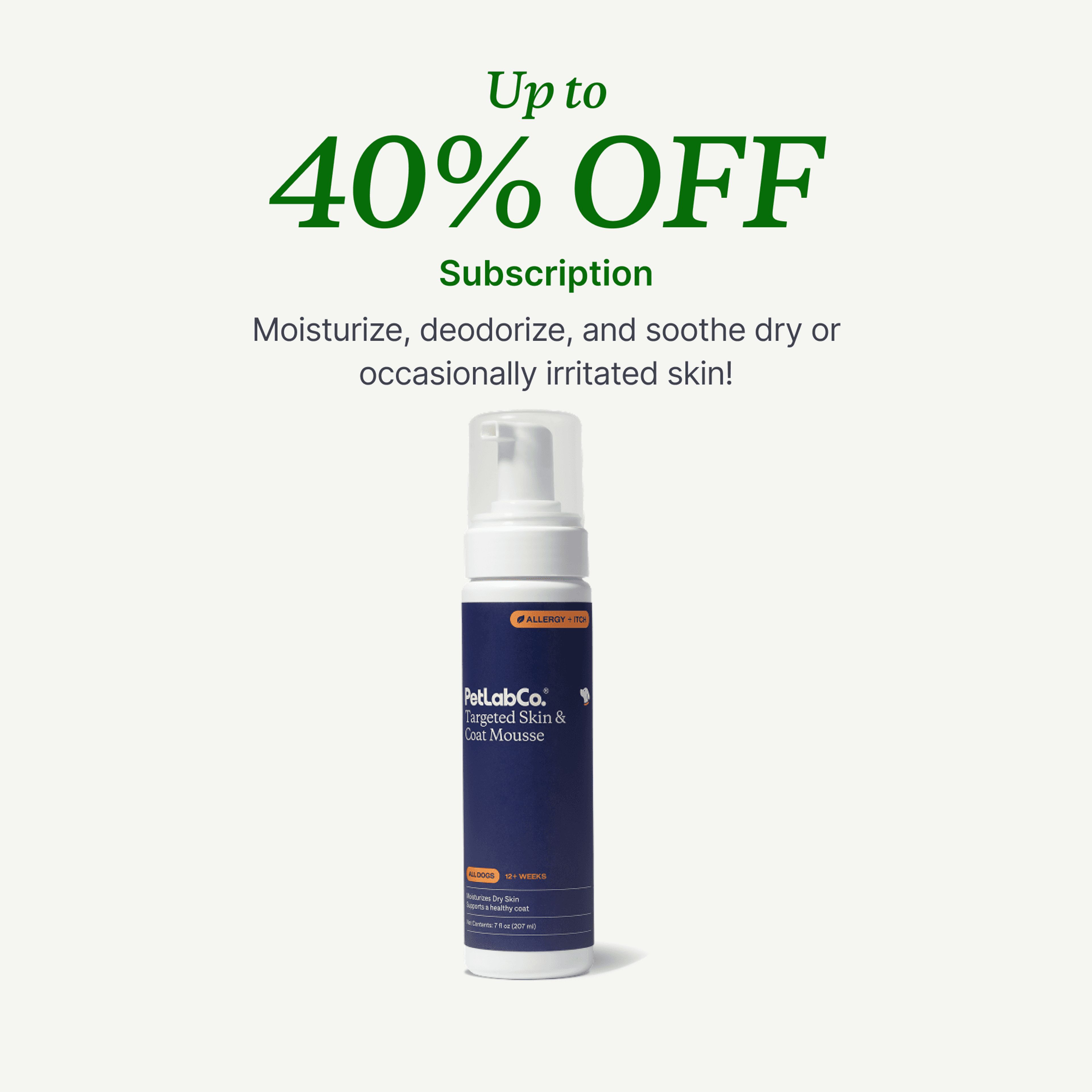 Petlab Co. Skin &amp; Coat Mousse - Dog Moisturizer product image with subscription offer