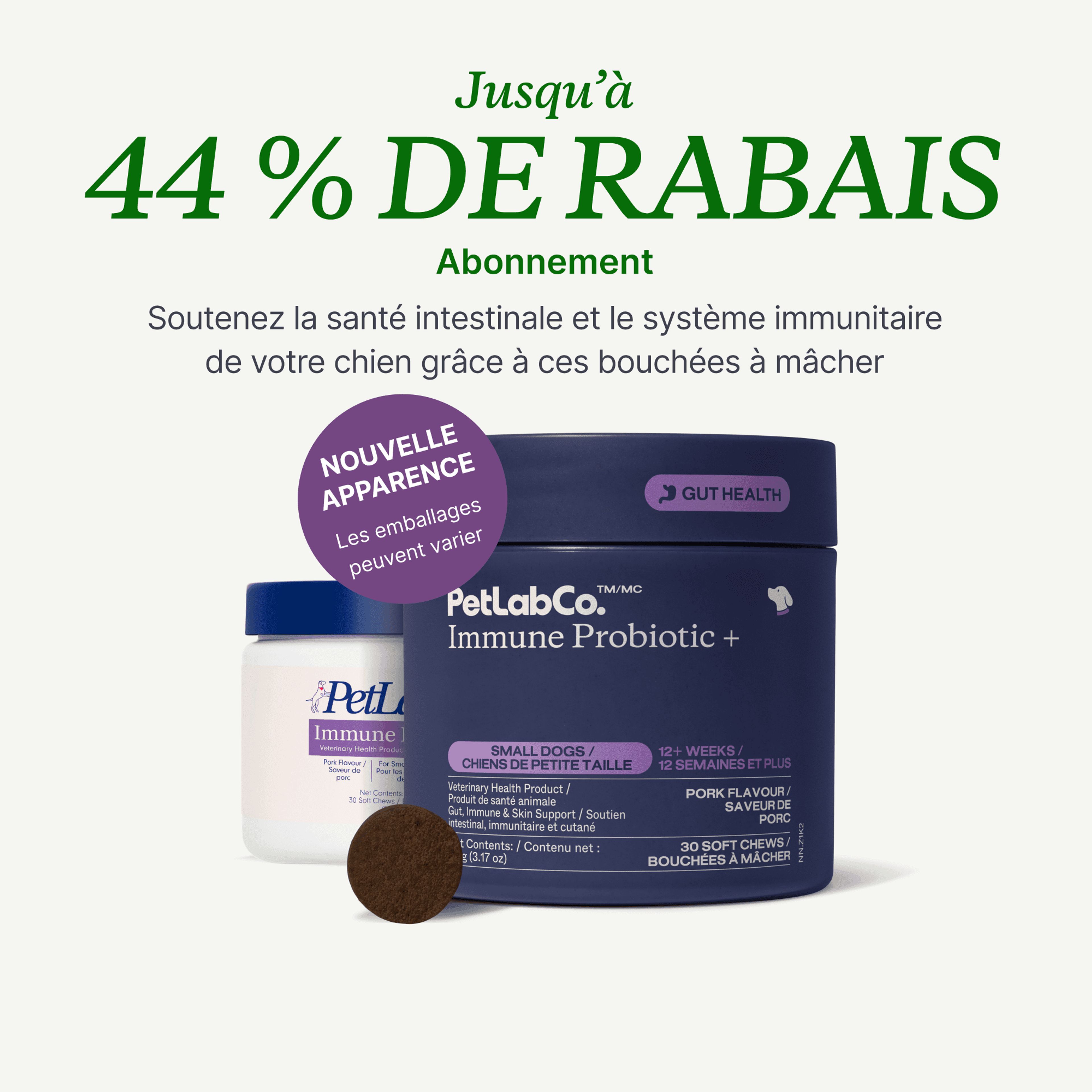 Petlab Co. Immune Probiotic + image du produit avec abonnement offre