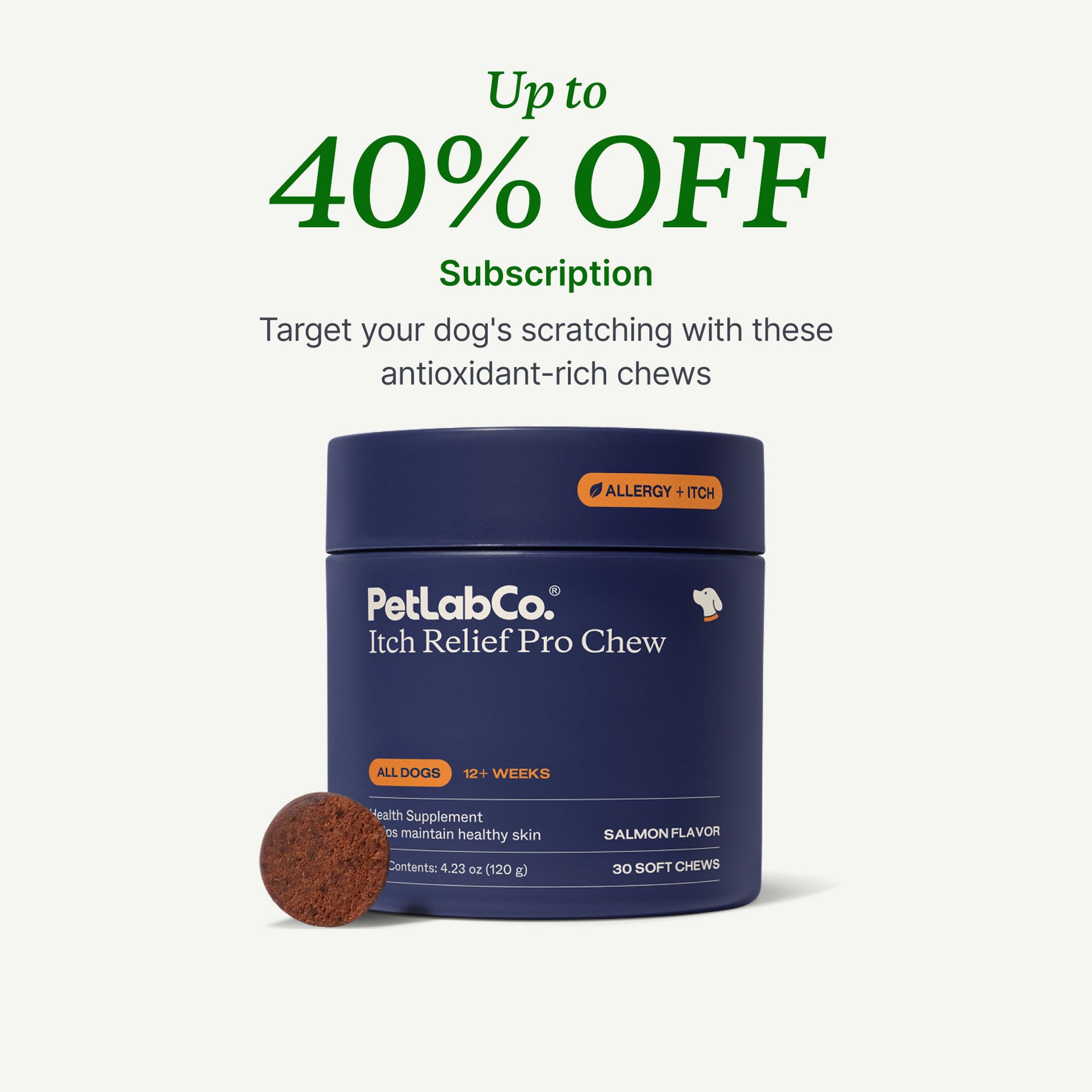Petlab Co. Itch Relief Pro for Dogs - Soft Chews product image with subscription offer