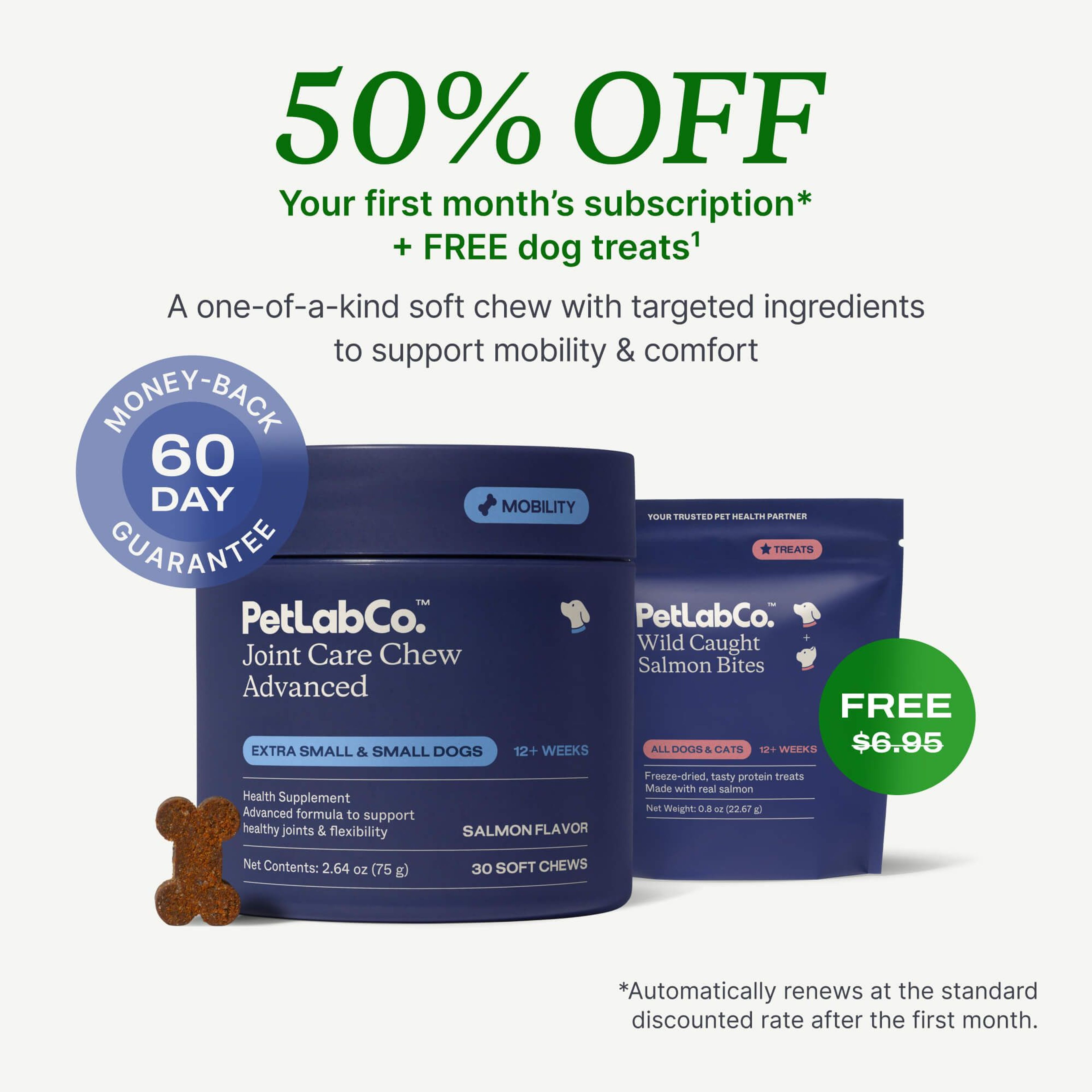 Petlab Co. Joint Care Chew Advanced product image with subscription offer