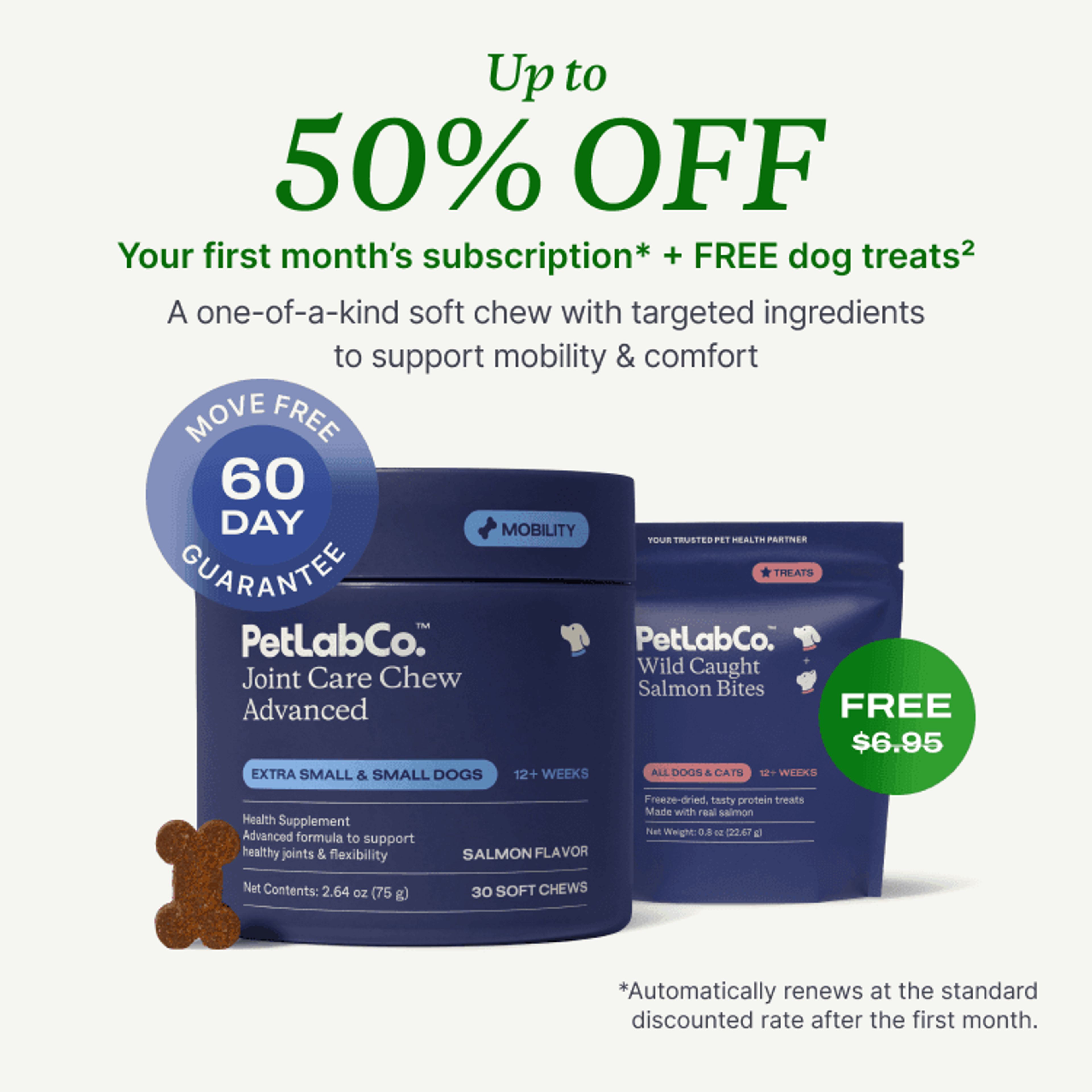 Petlab Co. Joint Care Chew Advanced product image with subscription offer