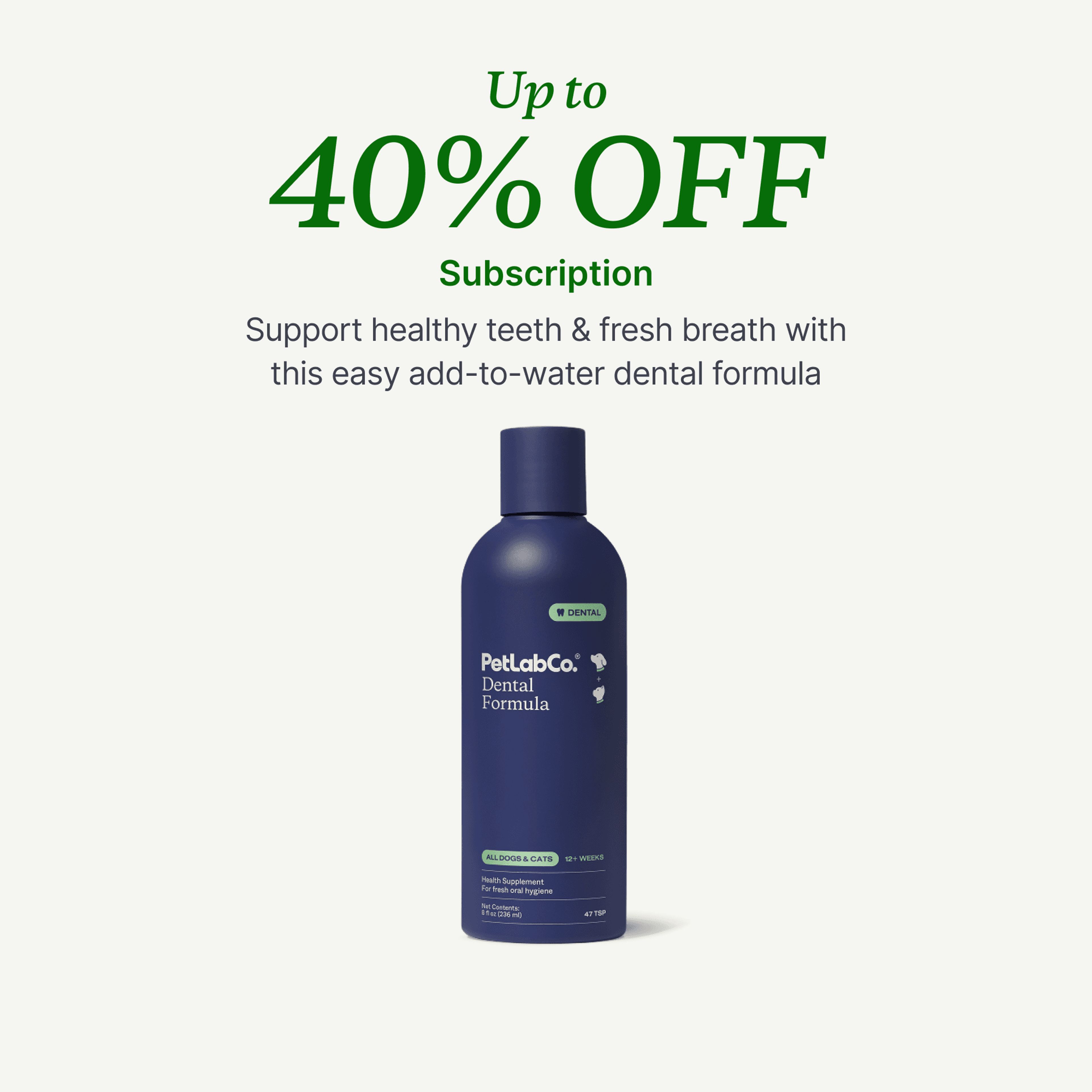 Petlab Co. Dental Formula for Dogs &amp; Cats product image with subscription offer