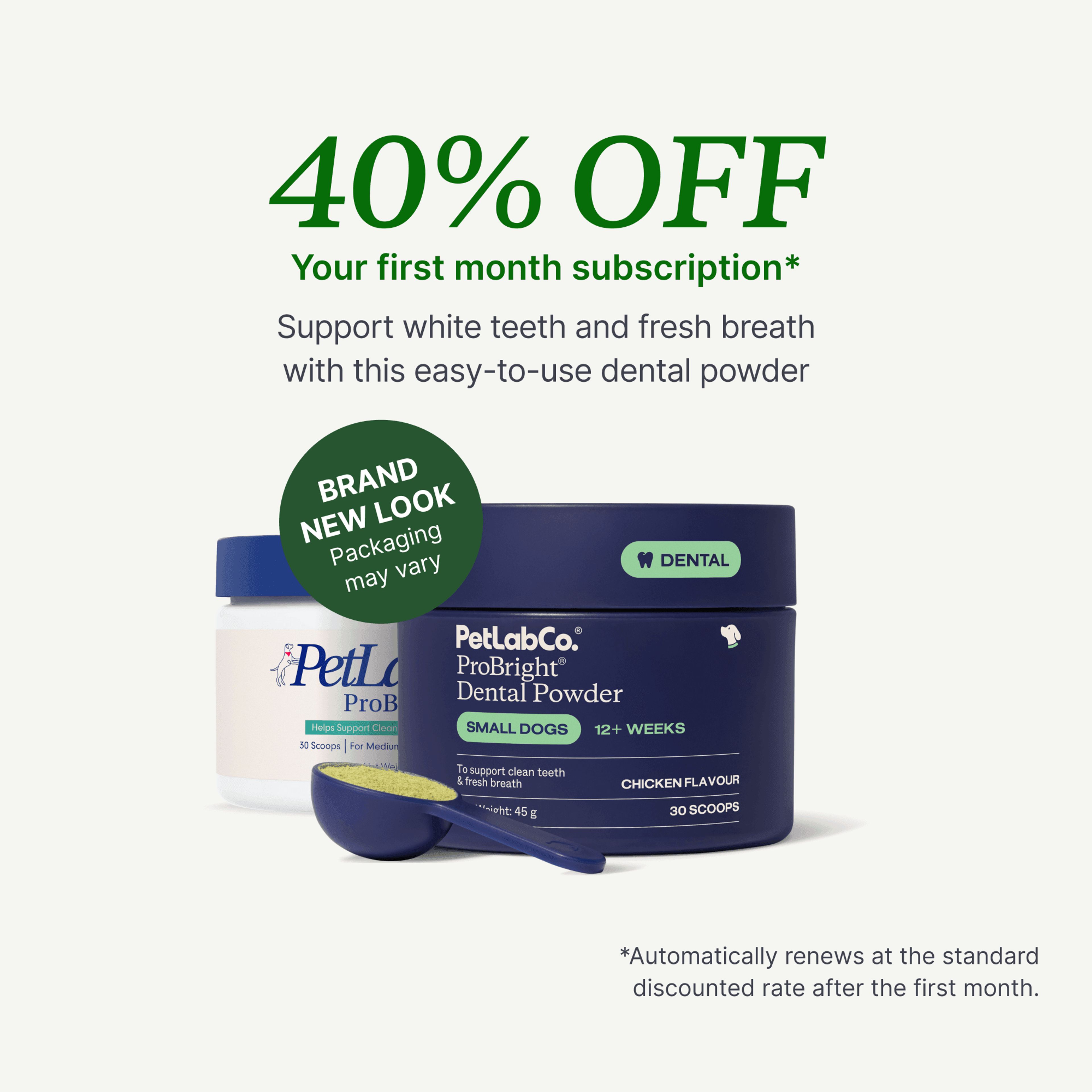 Petlab Co. ProBright® Dog Dental Powder product image with subscription offer