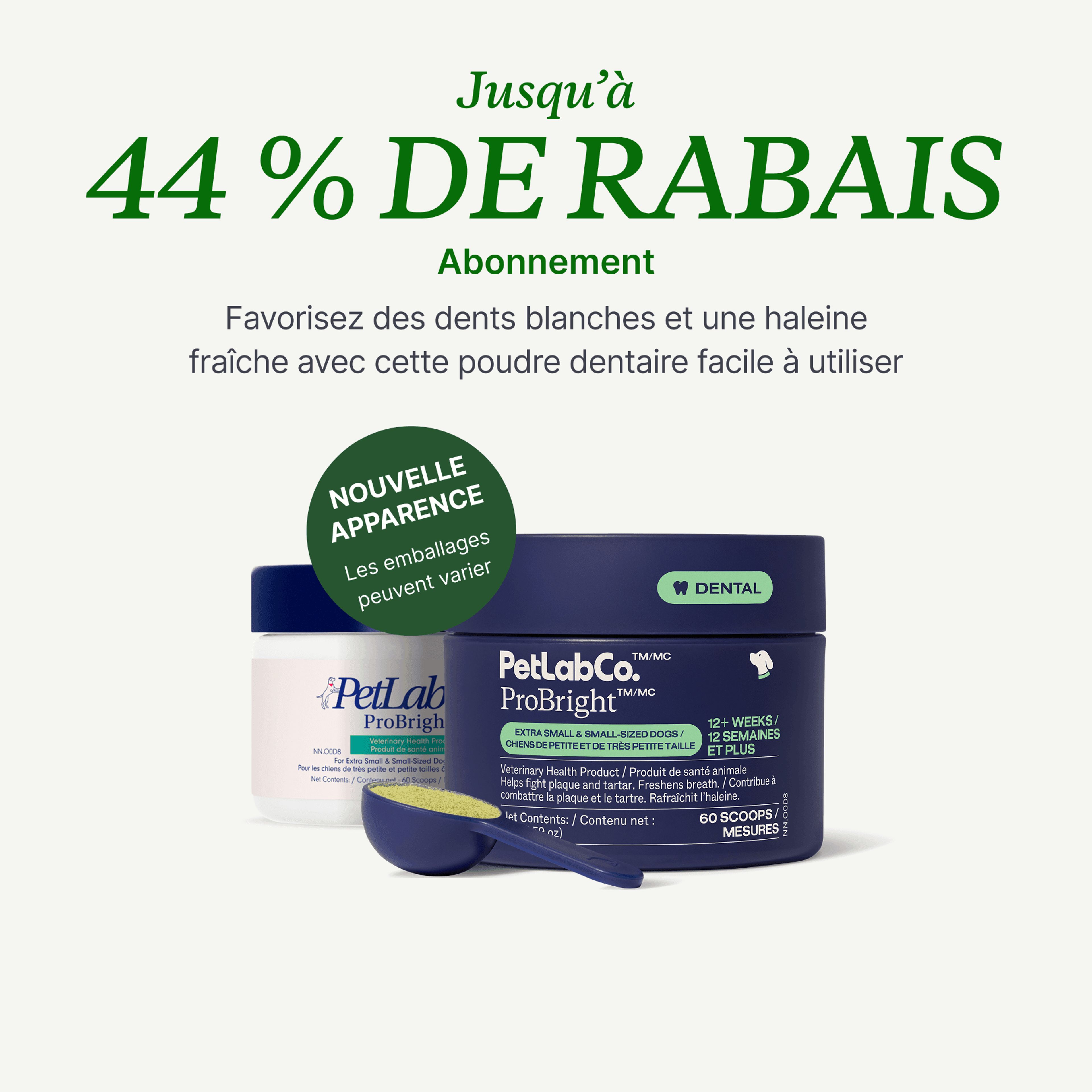Petlab Co. Poudre dentaire pour chiens ProBright™ image du produit avec abonnement offre
