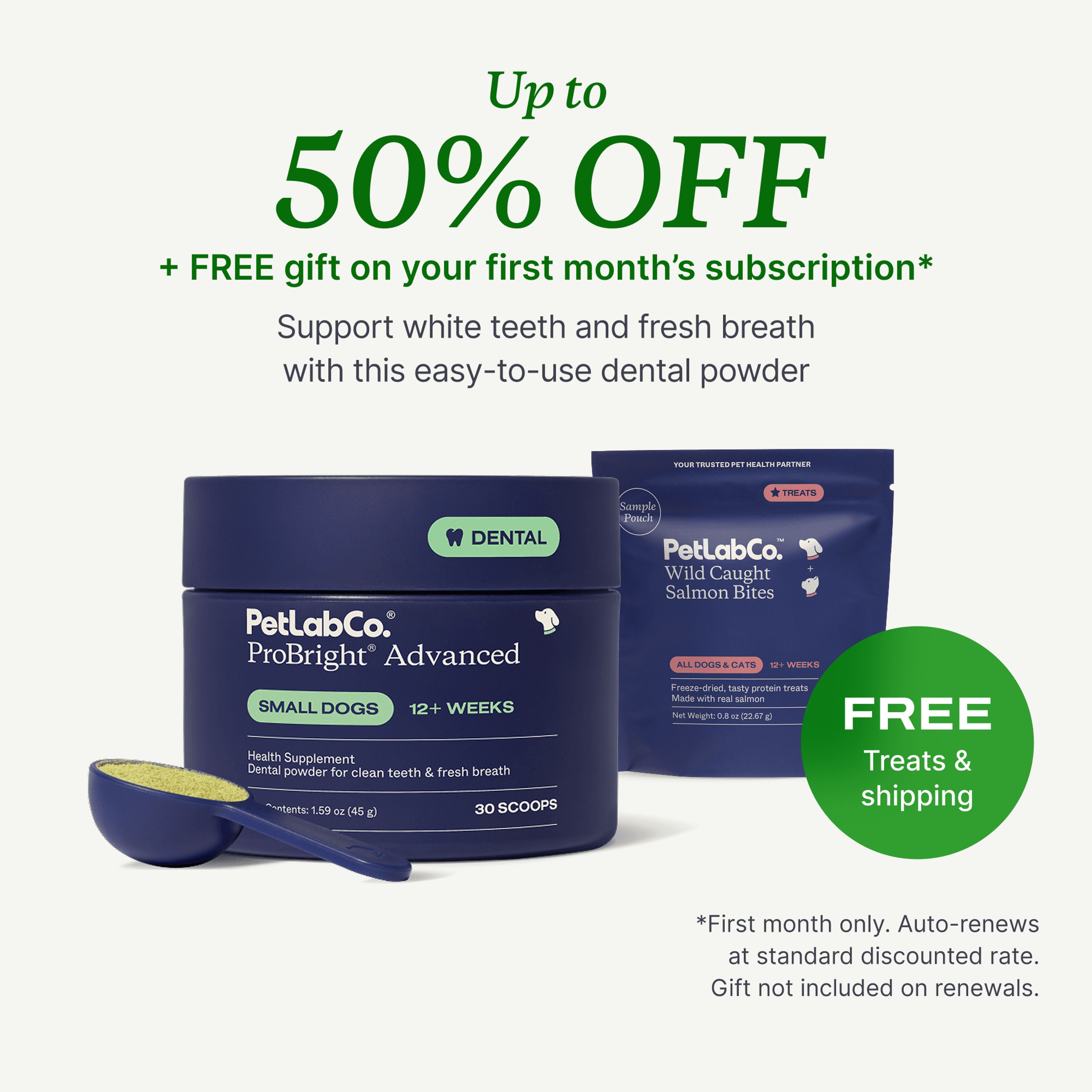Petlab Co. ProBright® Advanced product image with subscription offer