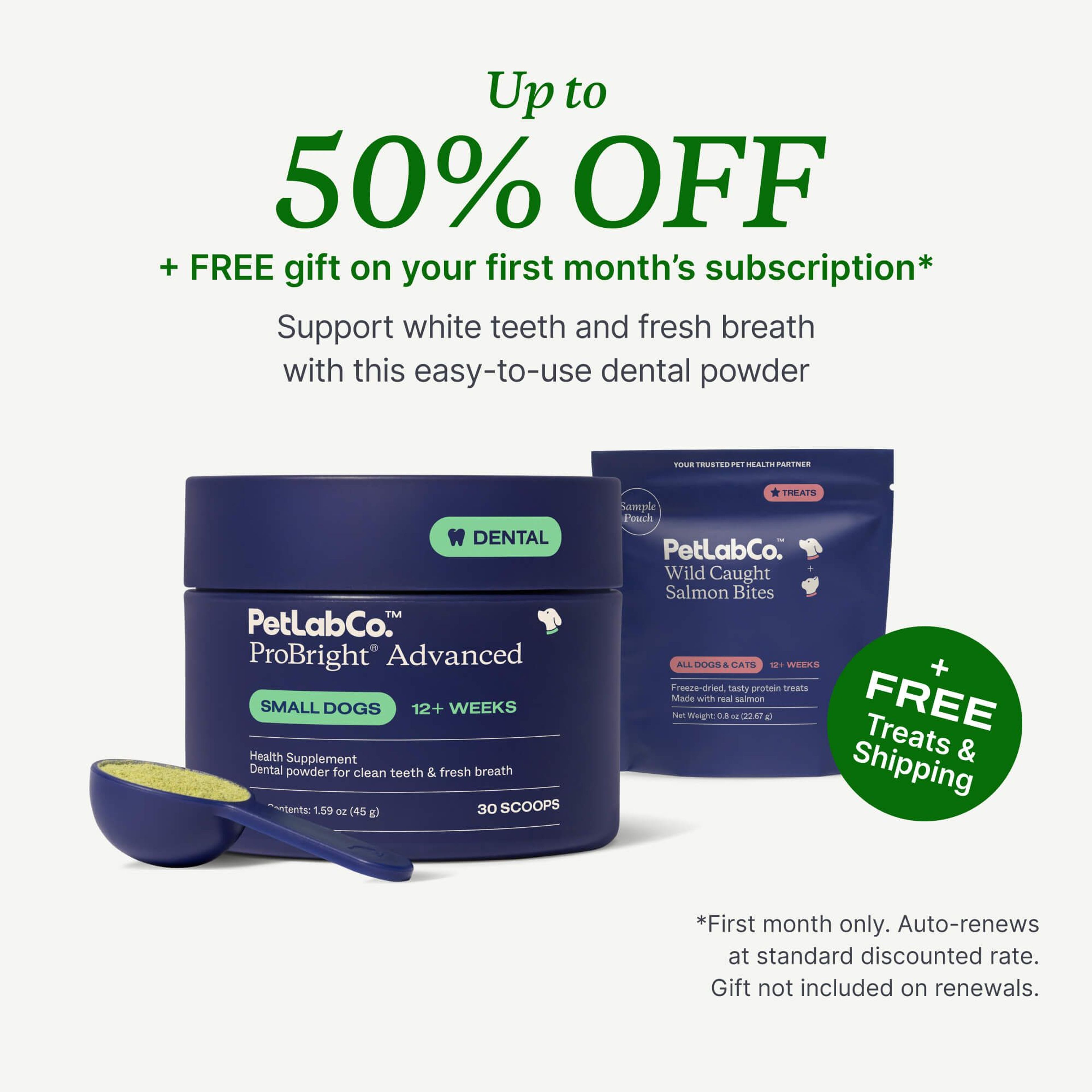 Petlab Co. ProBright® Advanced product image with subscription offer