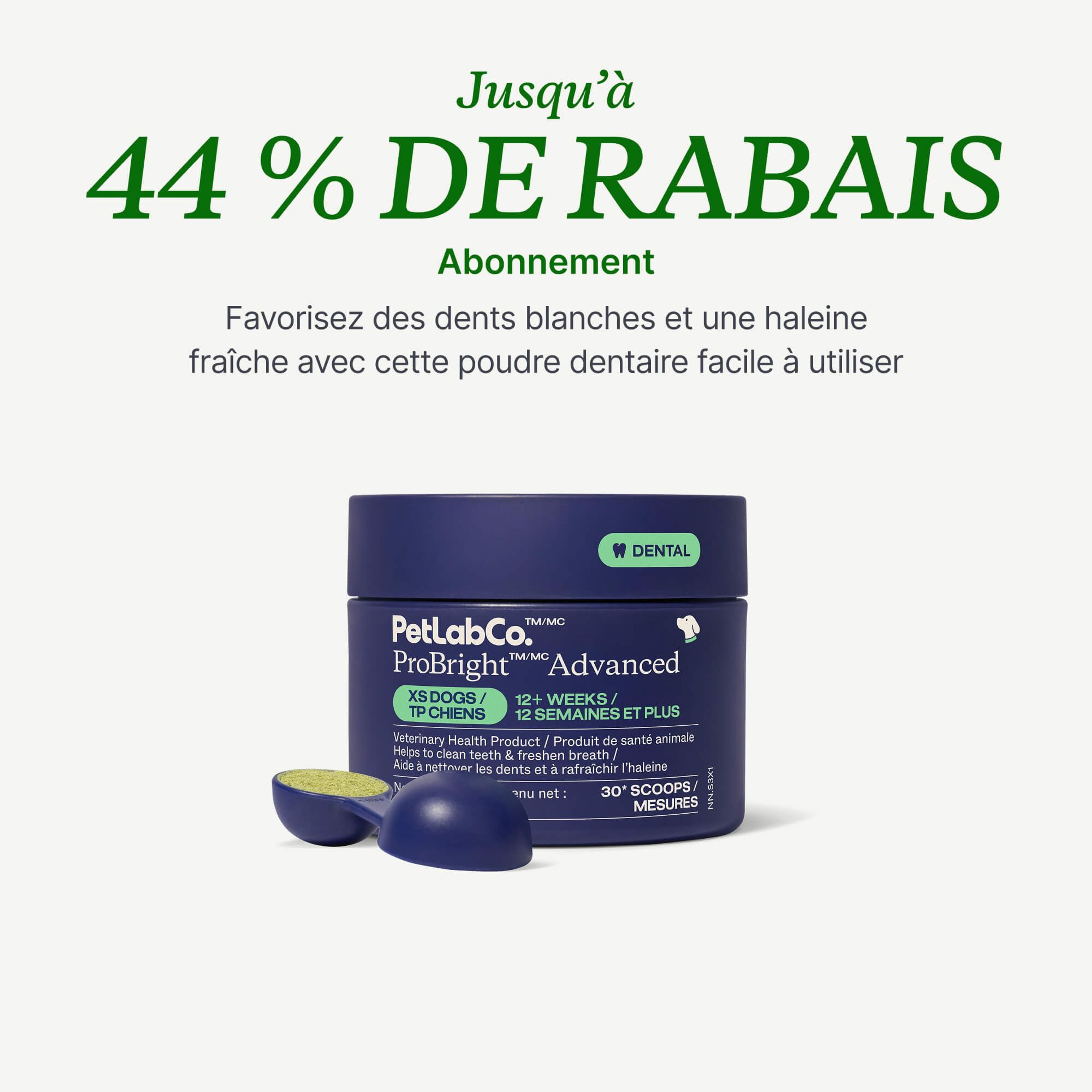 Petlab Co. ProBright™ Advanced de PetLabCo. – Poudre dentaire pour chiens image du produit avec abonnement offre